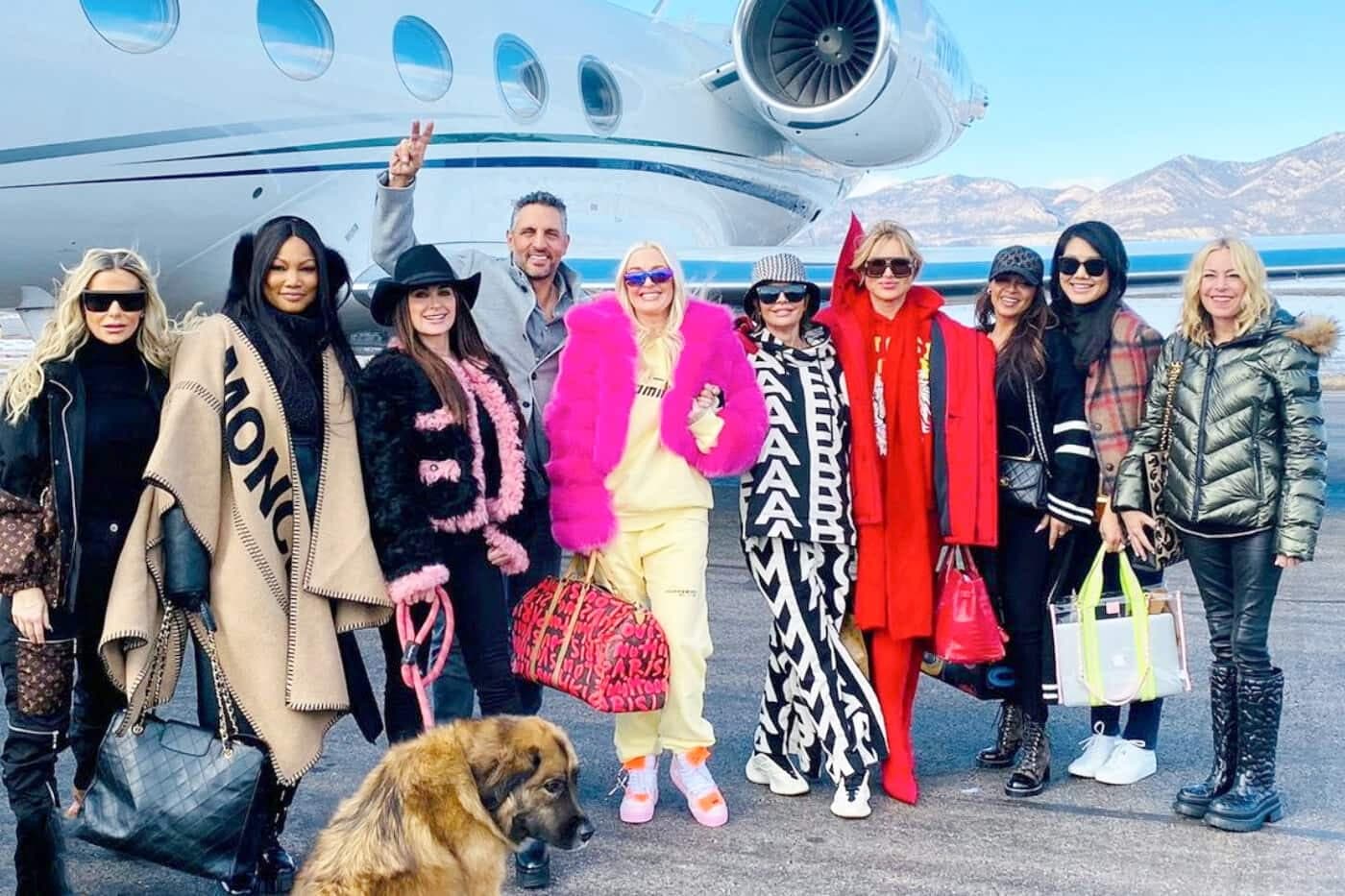 Mauricio Umansky entouré d’une bonne partie de la distribution de la téléréalité The Real Housewives of Beverly Hills, dont sa femme, Kyle Richards