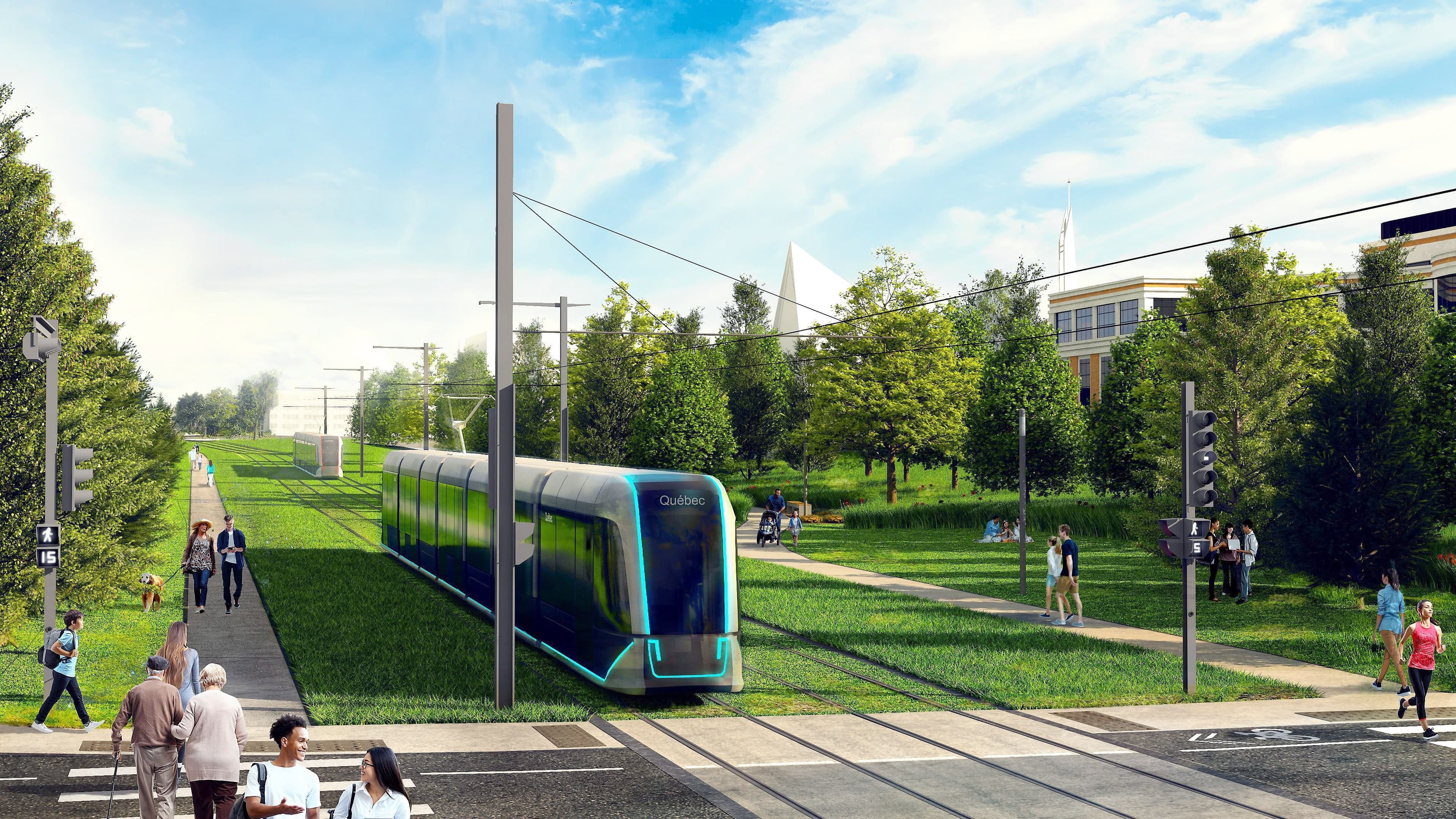 Le tramway circulera sur le campus de l’école secondaire De Rochebelle, derrière l’édifice André-P.-Boucher.
