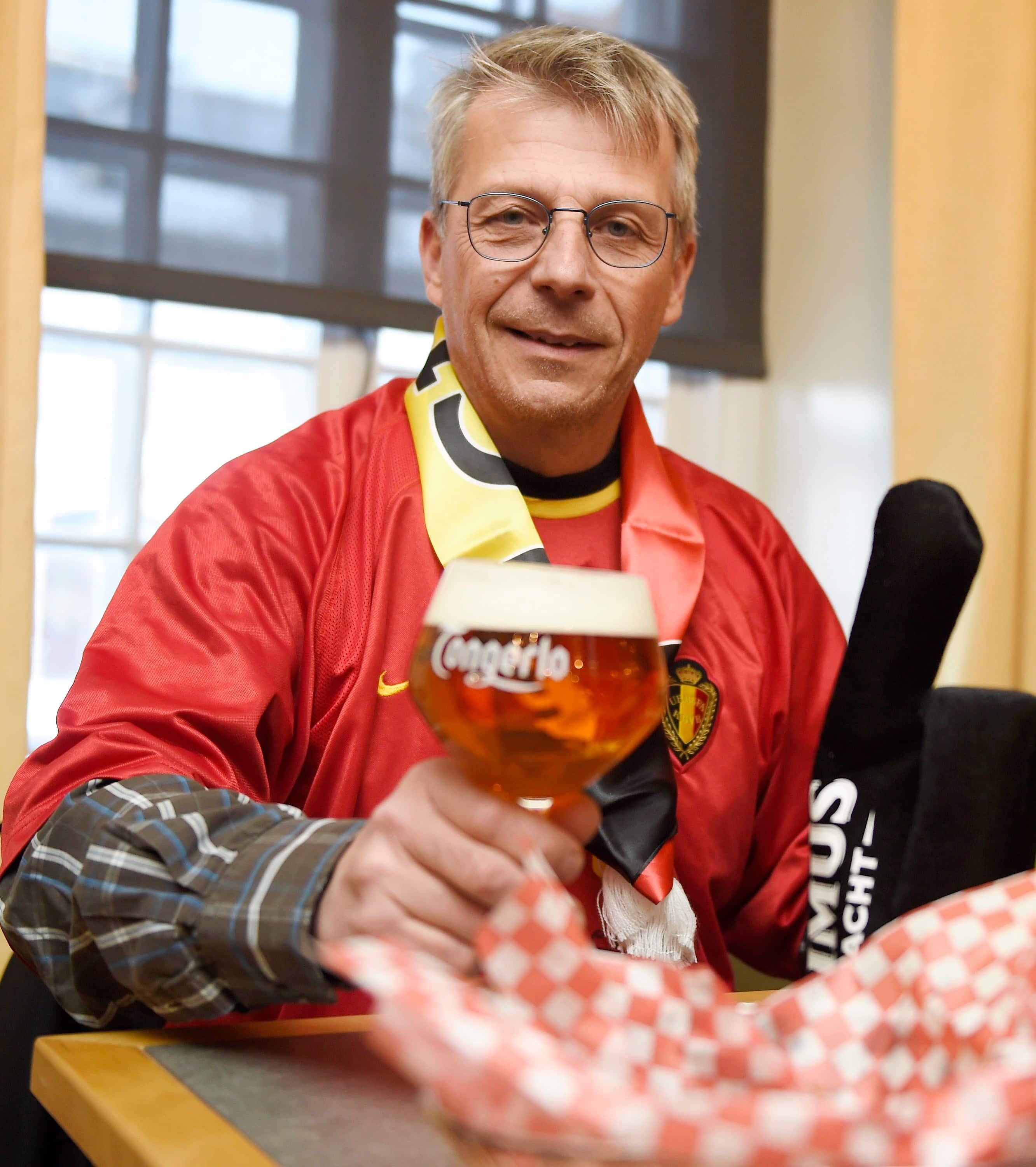 Luc Van Steene avait le sourire facile après le but de la Belgique.