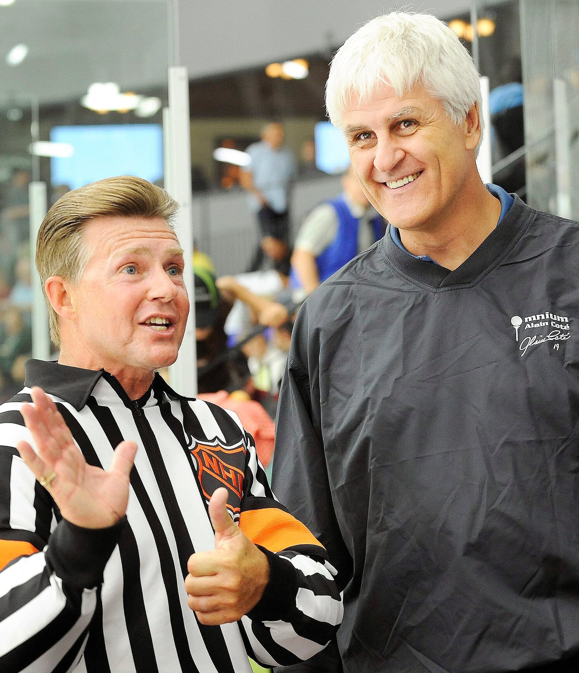 Kerry Fraser et Alain Côté réunis lors d’un tournoi, en 2010.