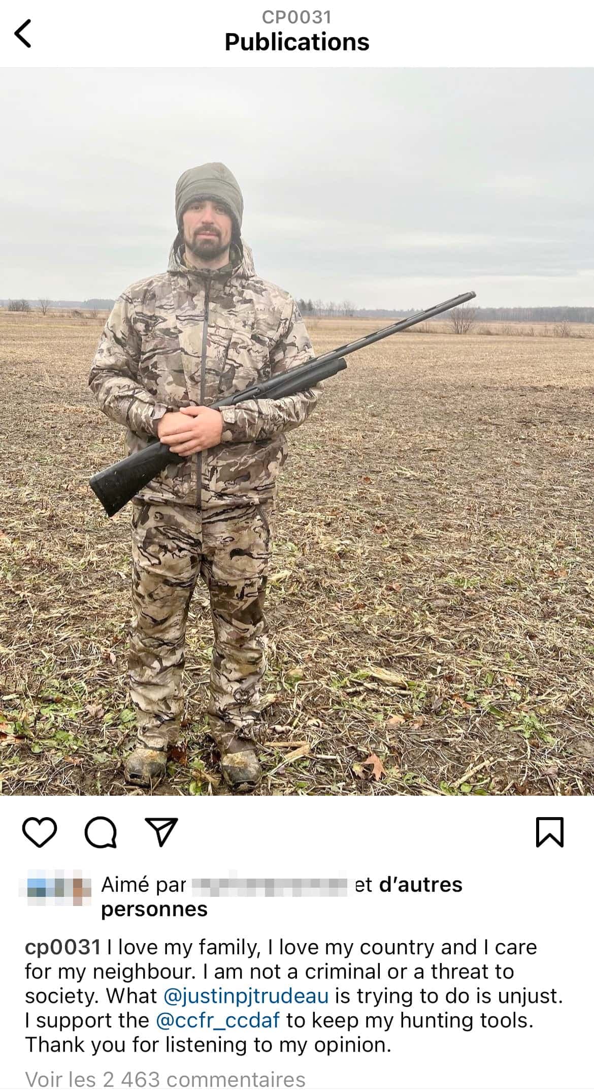 Capture d'écran tirée du compte Instagram @cp0031 (Carey Price)