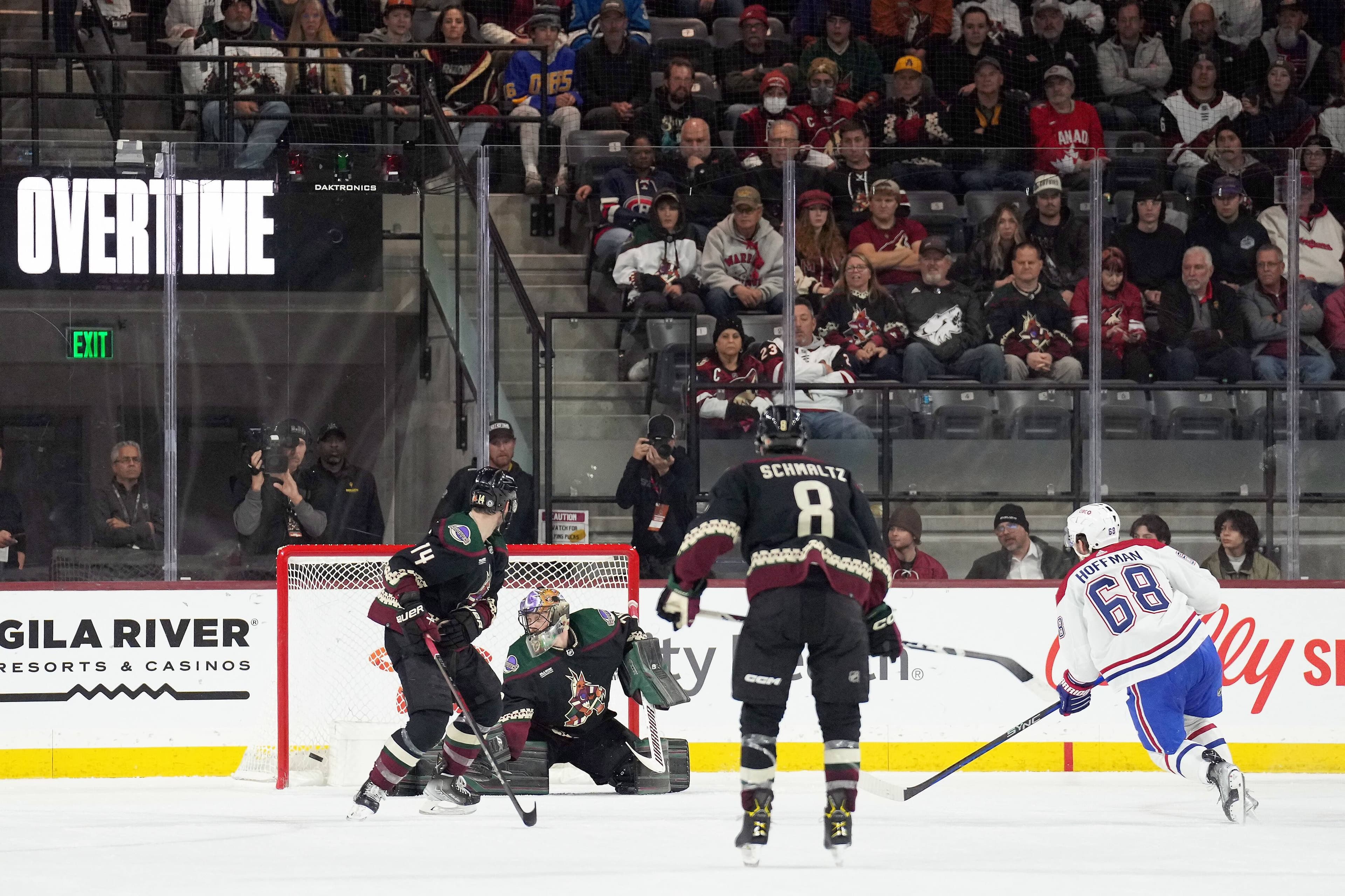 Après avoir accepté une passe de Kirby Dach en entrée de zone, Mike Hoffman a dégainé rapidement et son puissant tir du poignet a battu Karel Vejmelka.