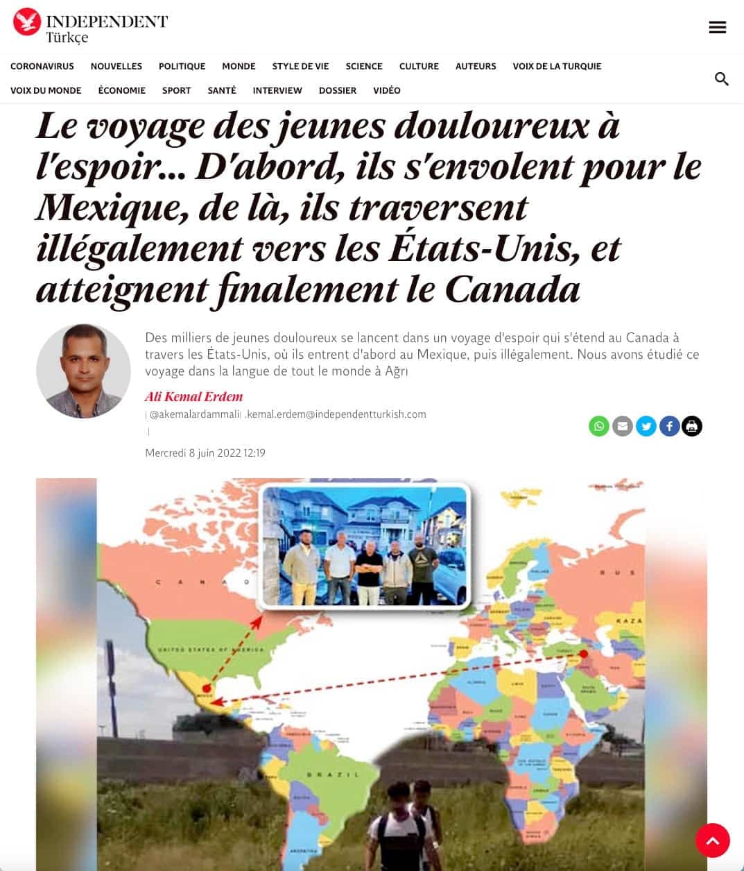 Captuee d'écran tirée du Site Independent Turquie