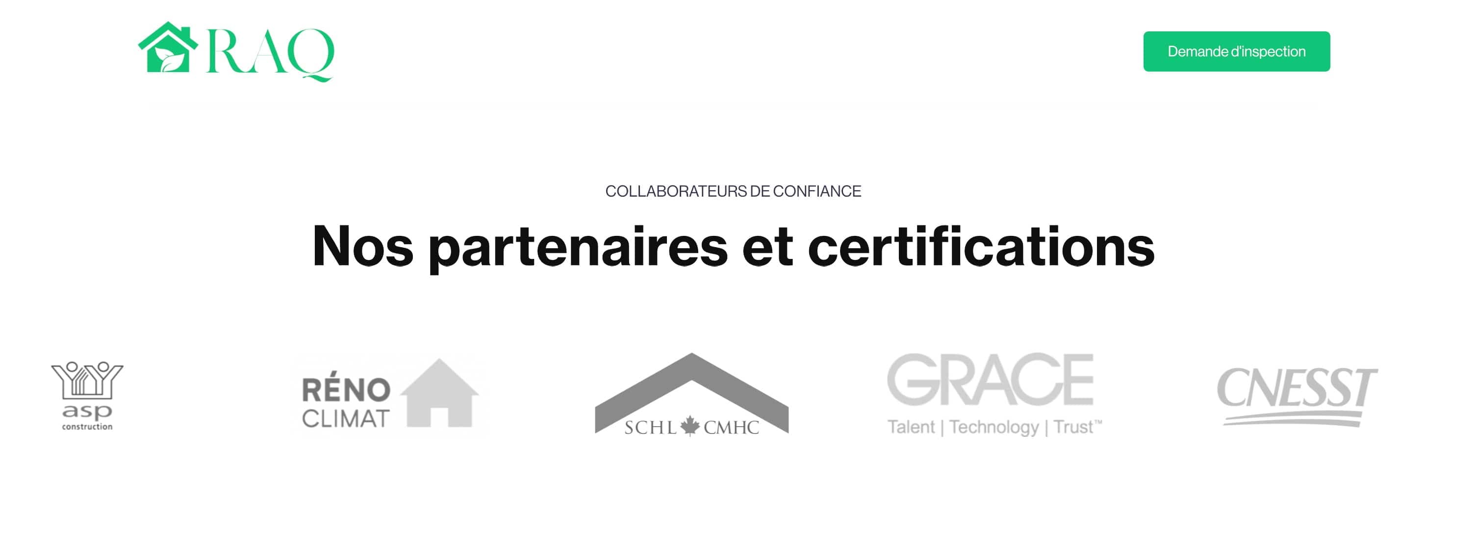 Les présumés partenaires que le Groupe RAQ affiche sur son site web.