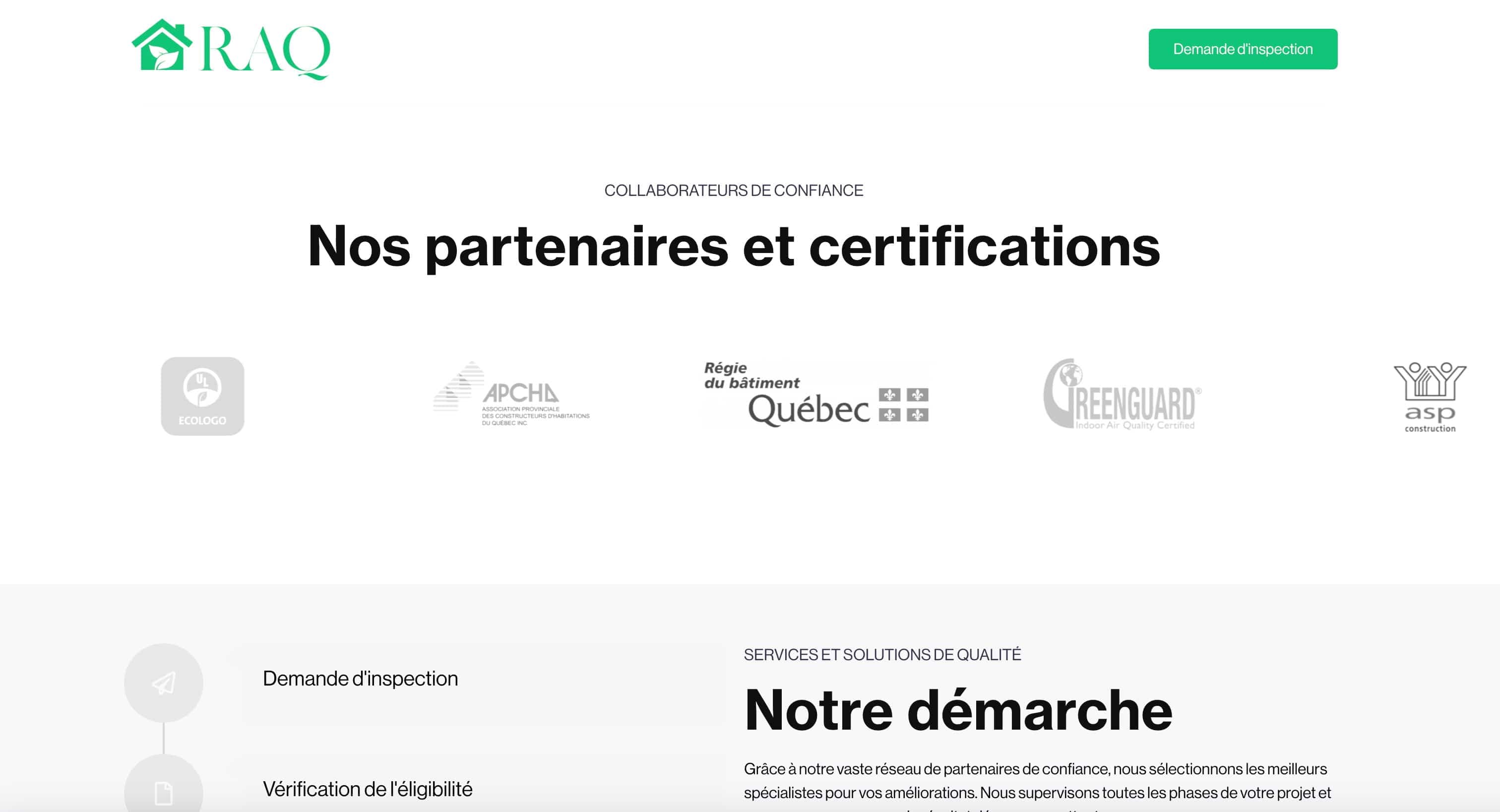 Les présumés partenaires que le Groupe RAQ affiche sur son site web.