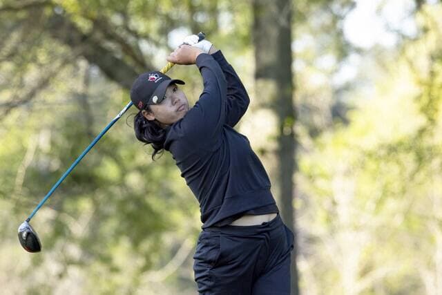 On aperçoit Monet Chun lors de la ronde de mercredi au Championnat amateur du Augusta National.