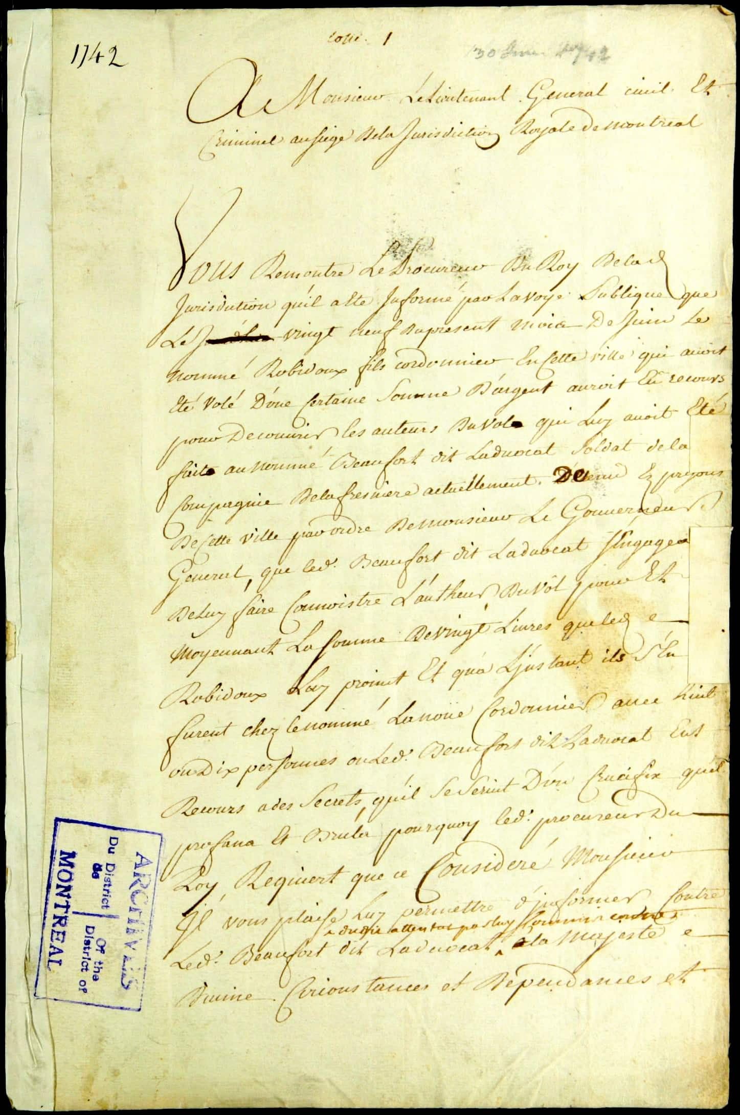 Archives du procès de François-Charles de Beaufort.