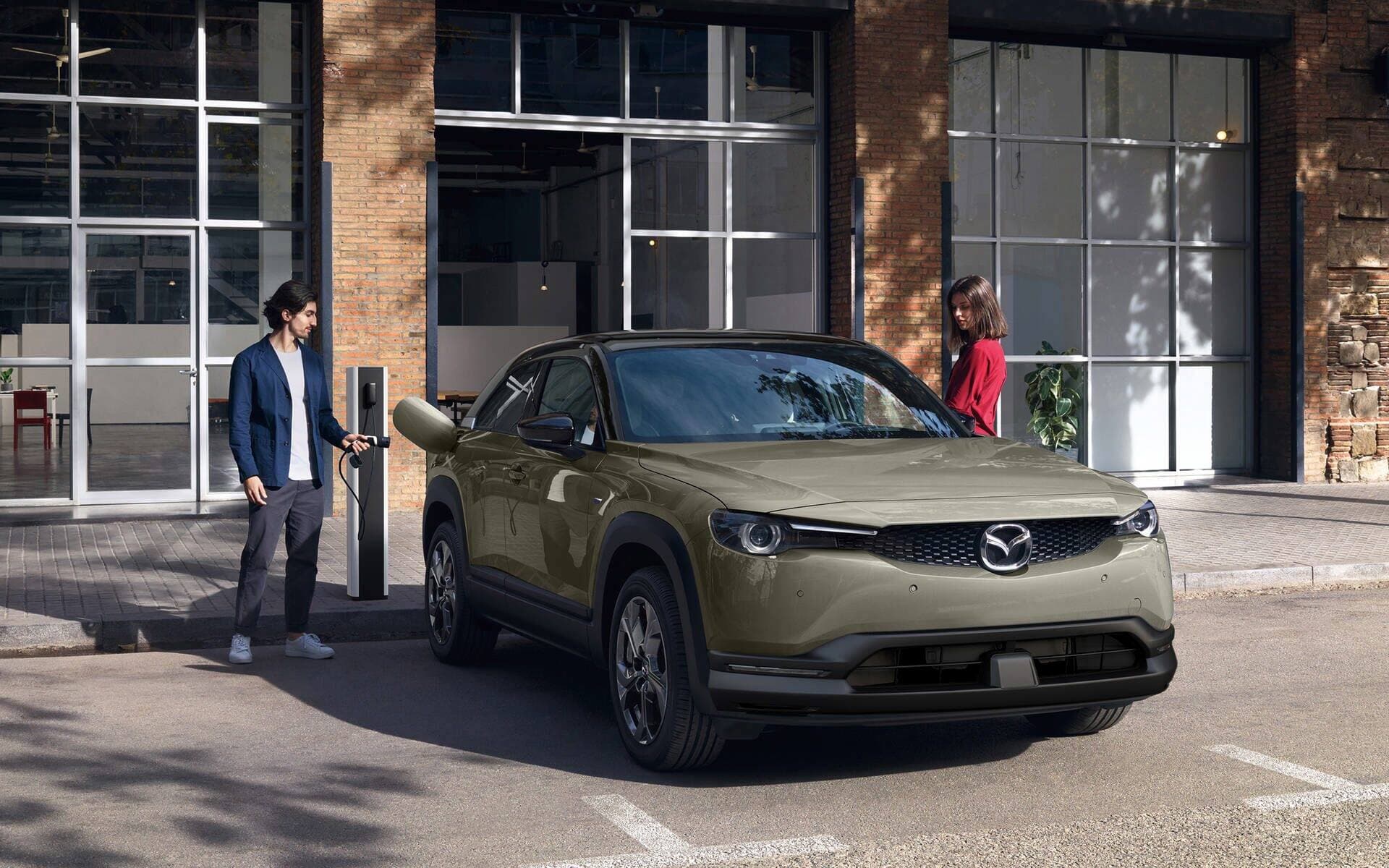 Le MX-30, actuellement le seul véhicule électrique de la gamme Mazda.