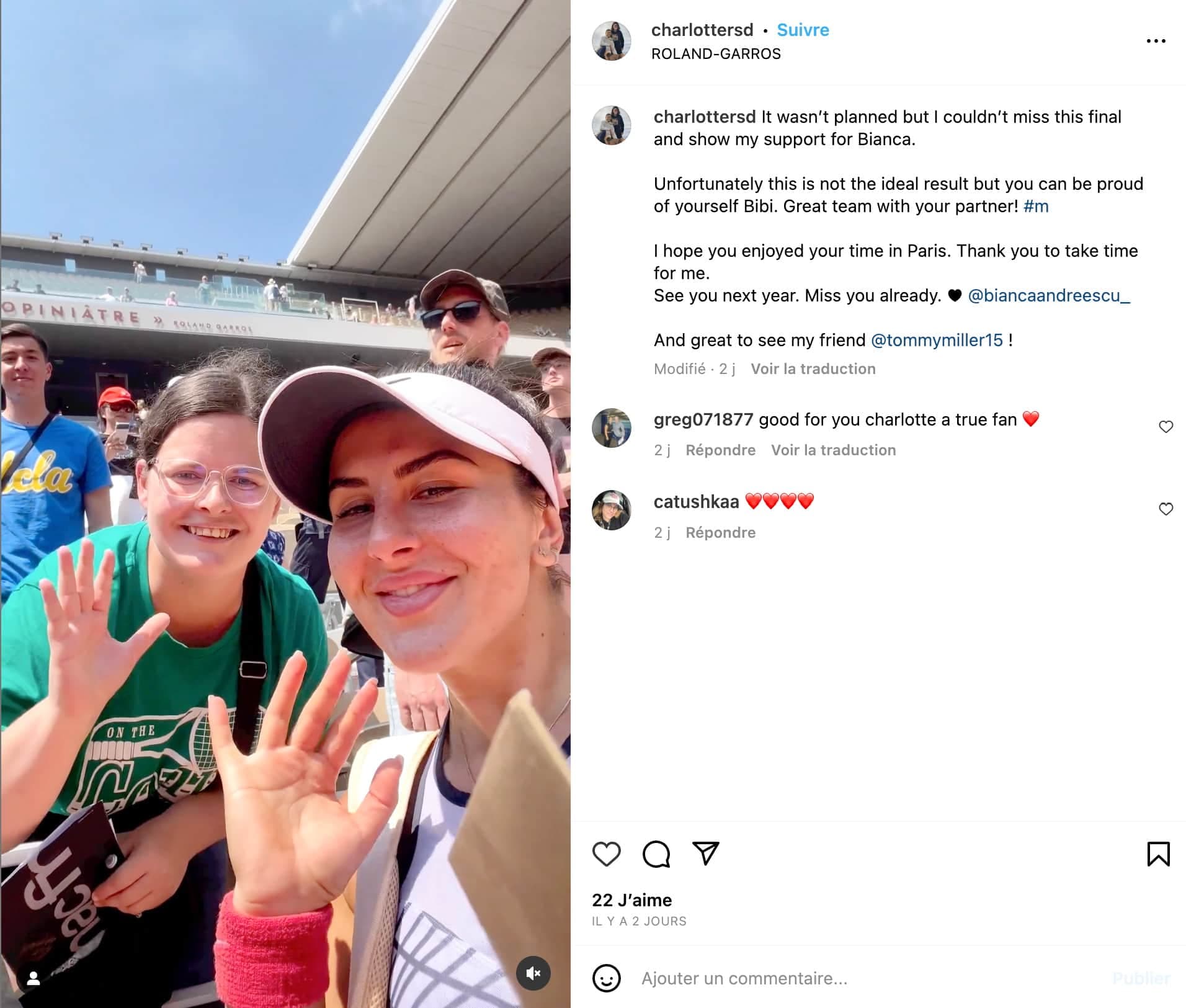 2023. Capture d'écran tirée du compte Instagram charlottersd.