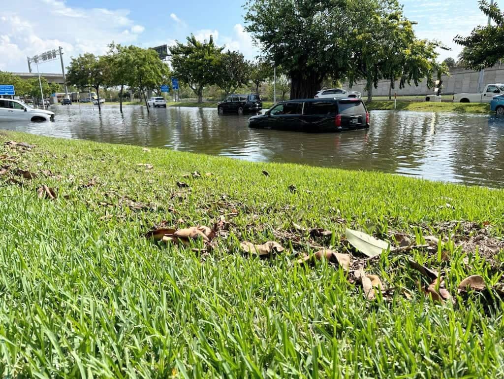 Plusieurs personnes se sont fait surprendre par la quantité d'eau sur les routes durant cette tempête en Floride. «Il devait y avoir une centaine de personnes qui essayaient de prendre la route au même endroit que moi, raconte l'humoriste. Personne n'a réussi à passer.»