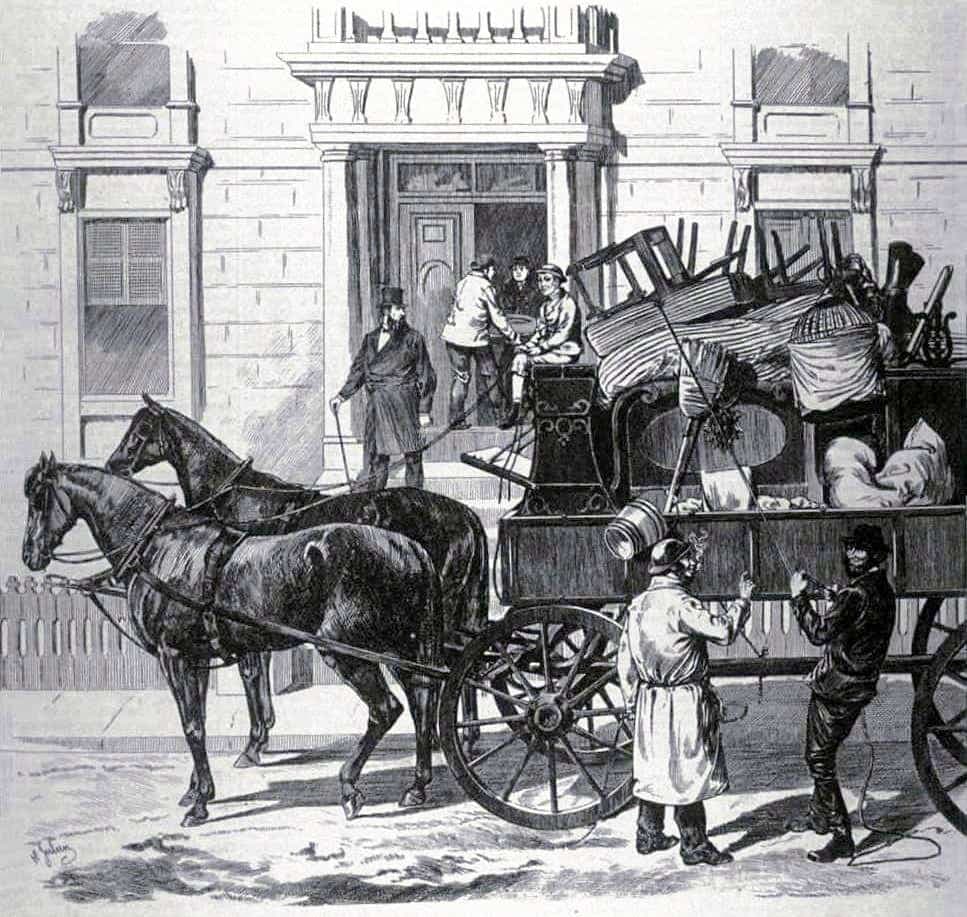Déménagement à Montréal, le 1er mai, Henri-Julien, L’Opinion publique du 18 mai 1876.