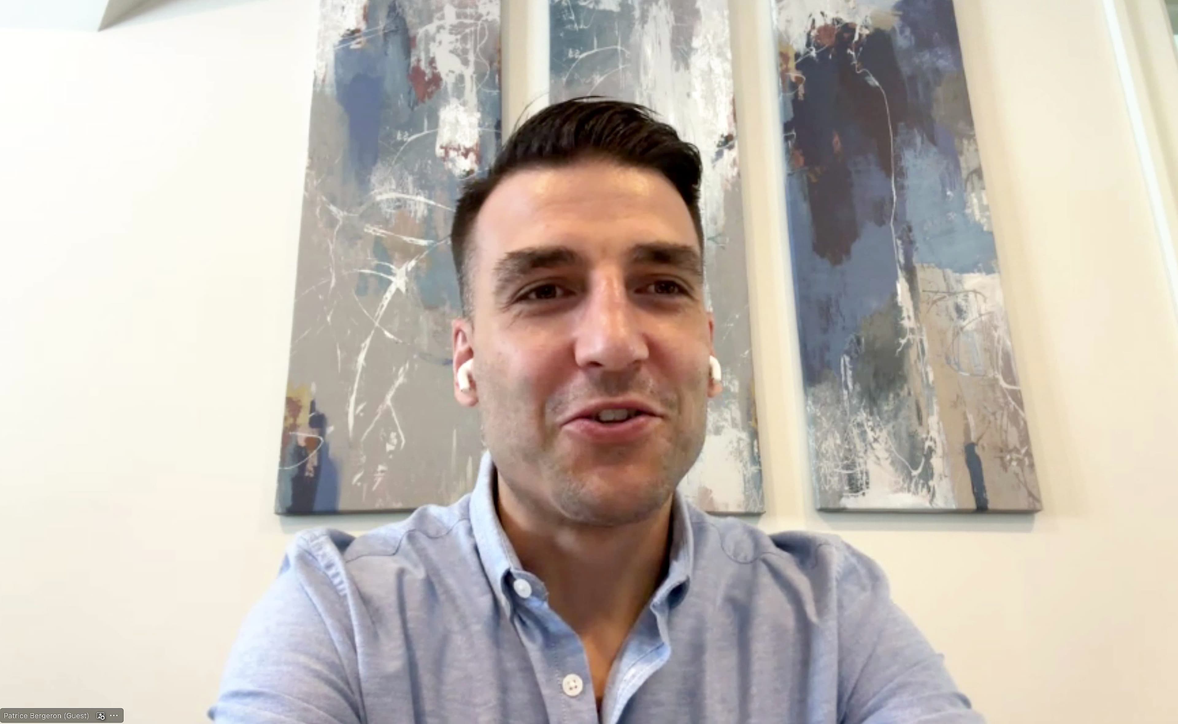 Patrice Bergeron a participé à une conférence de presse virtuelle à la veille du Pro-Am Gagné-Bergeron, qui aura lieu jeudi, au Centre Vidéotron.