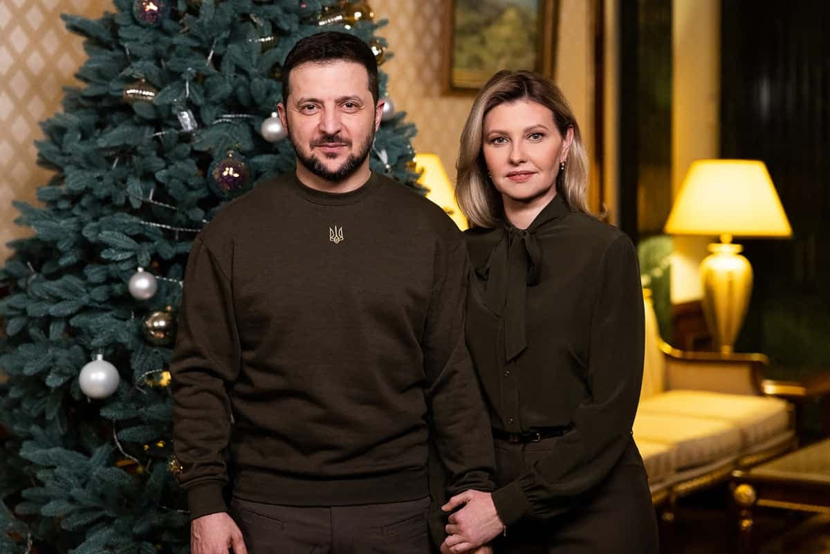 Le président ukrainien Volodymyr Zelensky et sa femme Olena, en marge de l'adresse à la nation du Nouvel An.