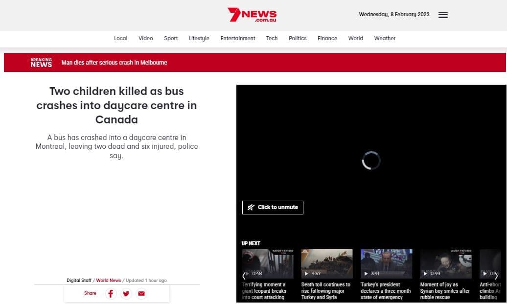 Capture d'écran TVA Nouvelles