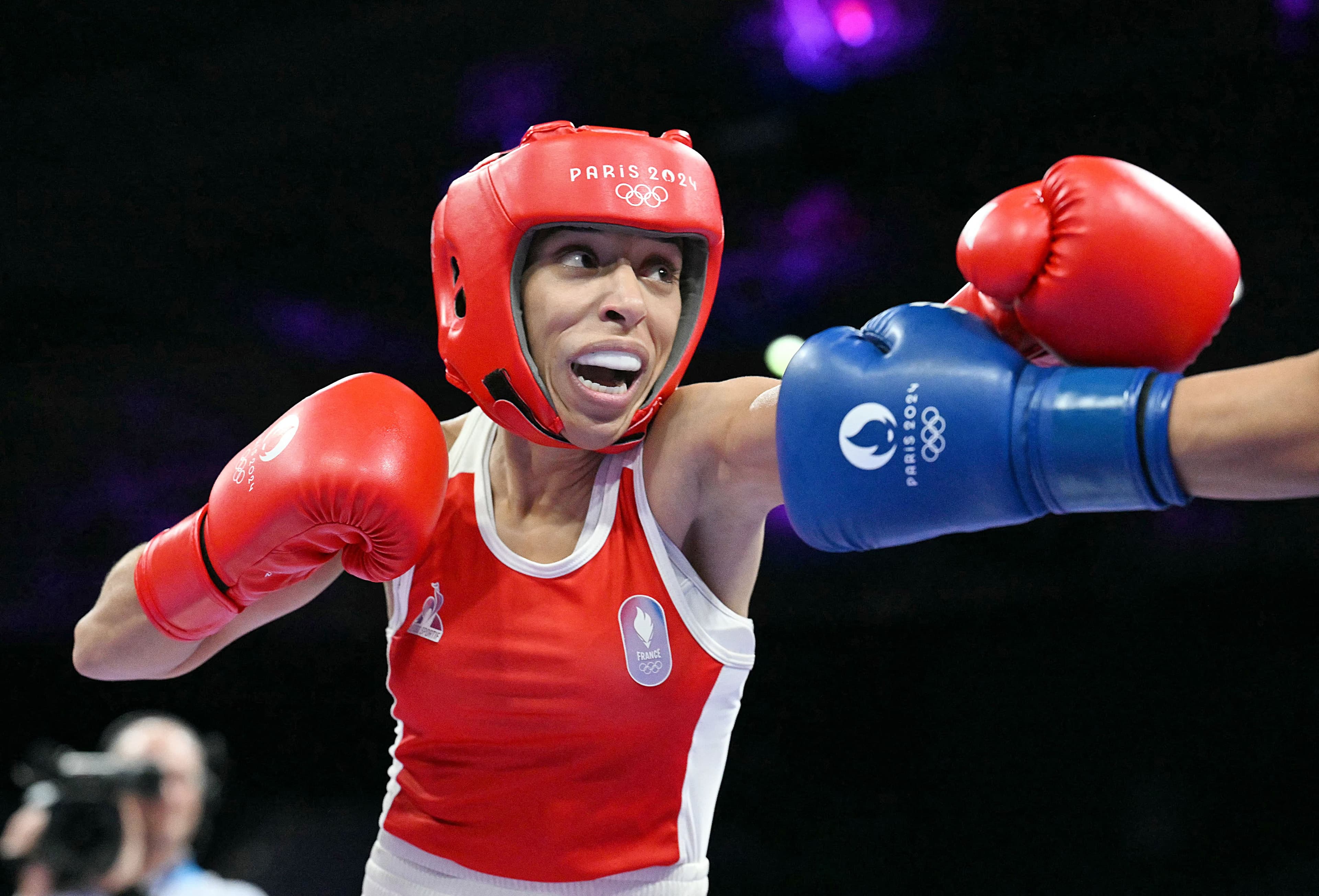 La Française Wassila Lkhadiri en action aux Jeux olympiques de Paris, l'été dernier.