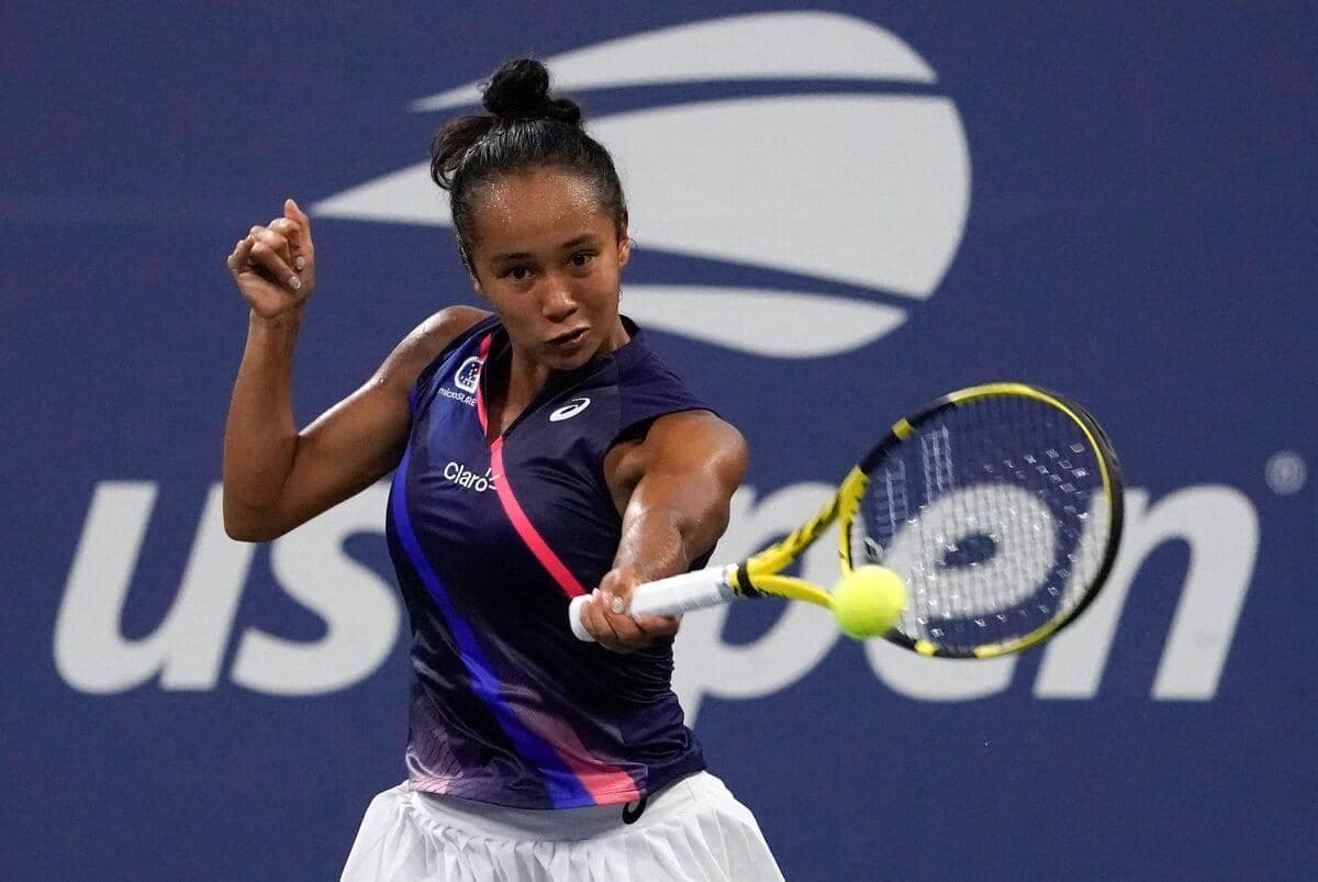 Leylah Fernandez lors de son match face à Angelique Kerber.