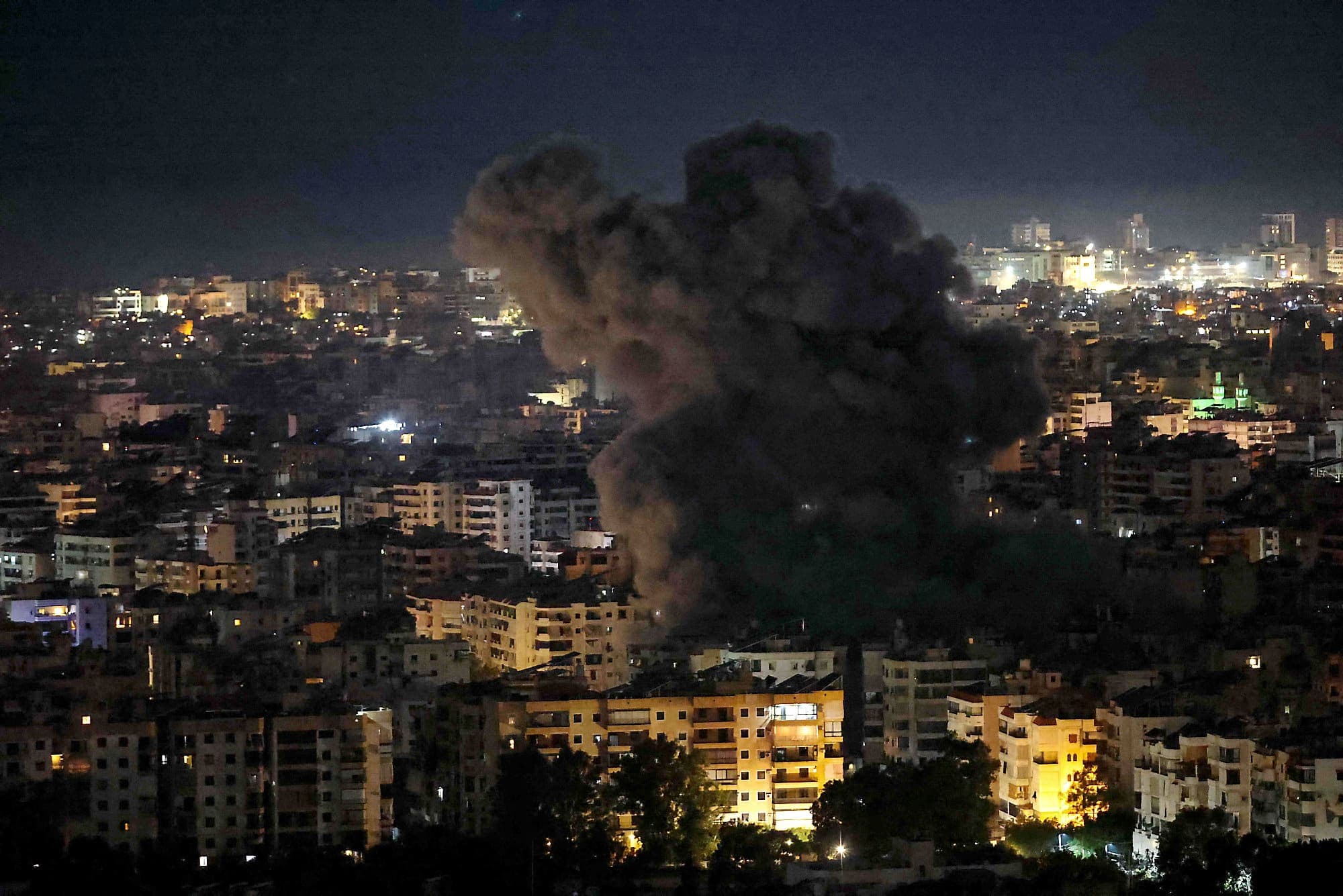 Un bombardement israélien dans la banlieue sud de Beyrouth jeudi soir.
