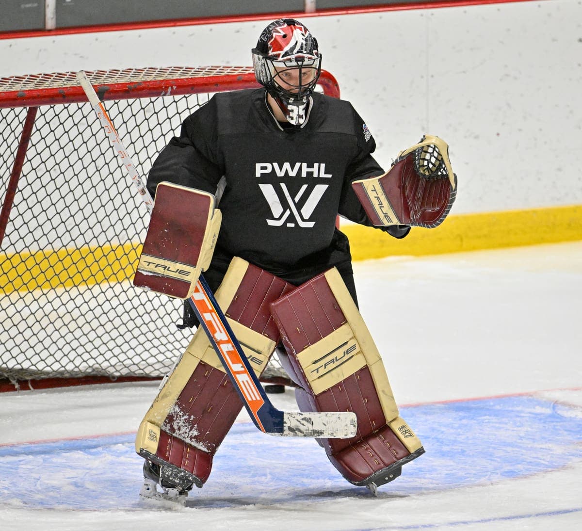 Ann-Renée Desbiens lors d'un entraînement à l'Auditorium de Verdun en janvier.