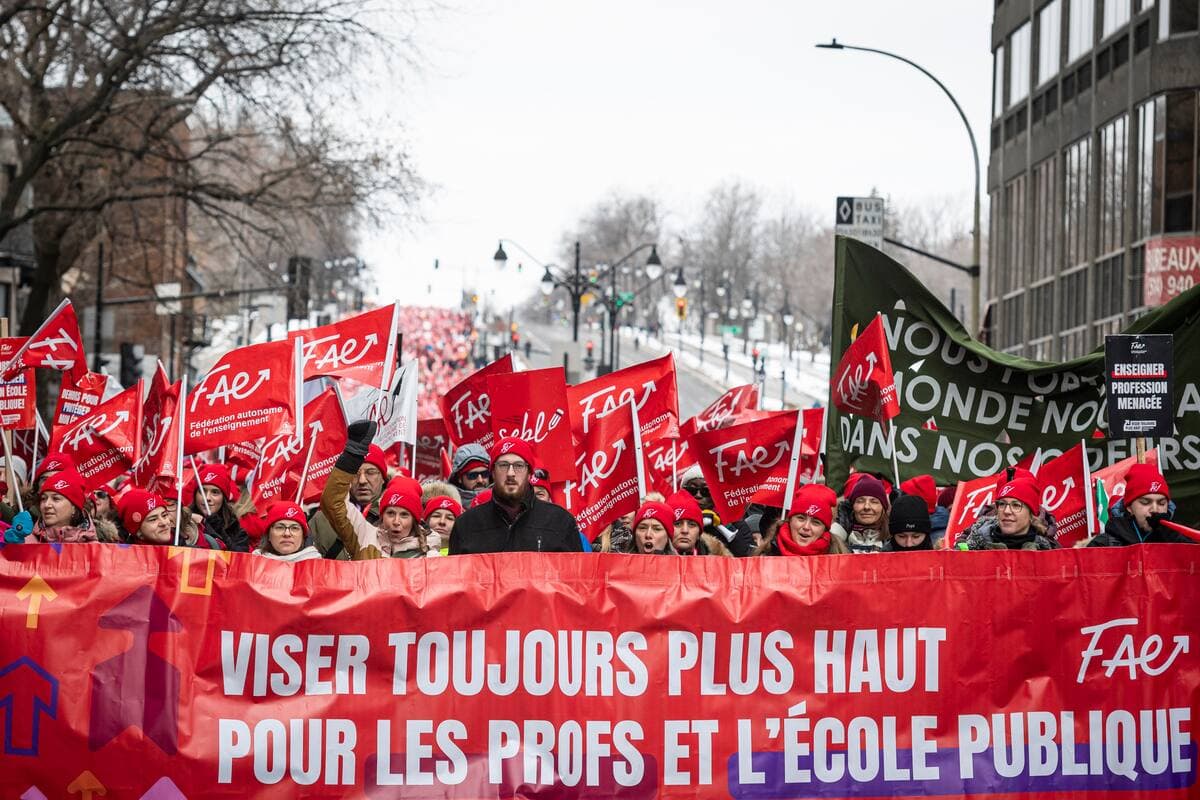 La FAE a organisé des manifestations de grande ampleur au cours des dernières semaines, dont celle-ci, à Montréal, le 12 décembre.