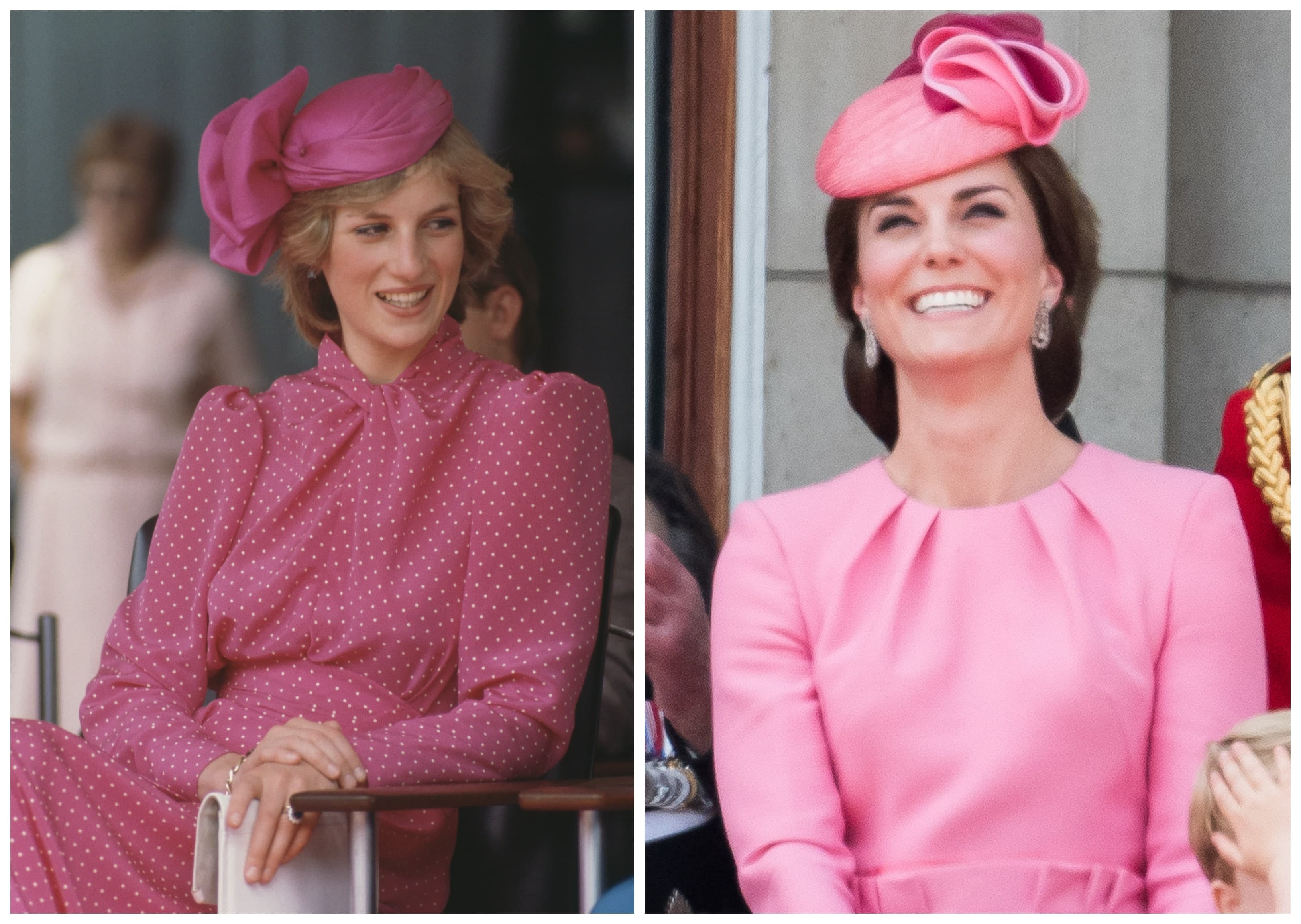 Princesse Diana en avril 1983 et Kate Middleton en juin 2017.