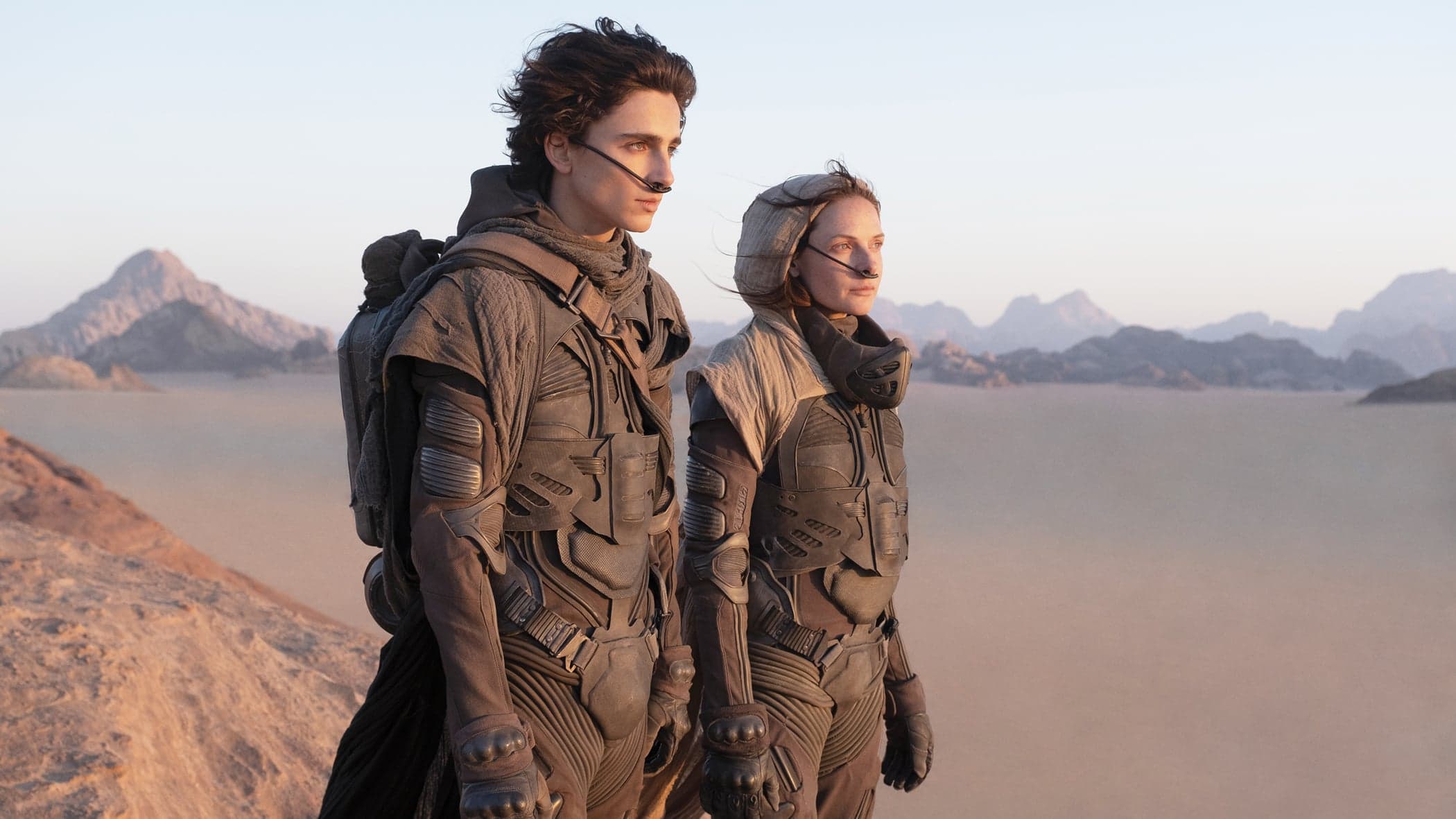 Timothée Chalamet et Rebecca Ferguson dans <em>Dune</em>.
