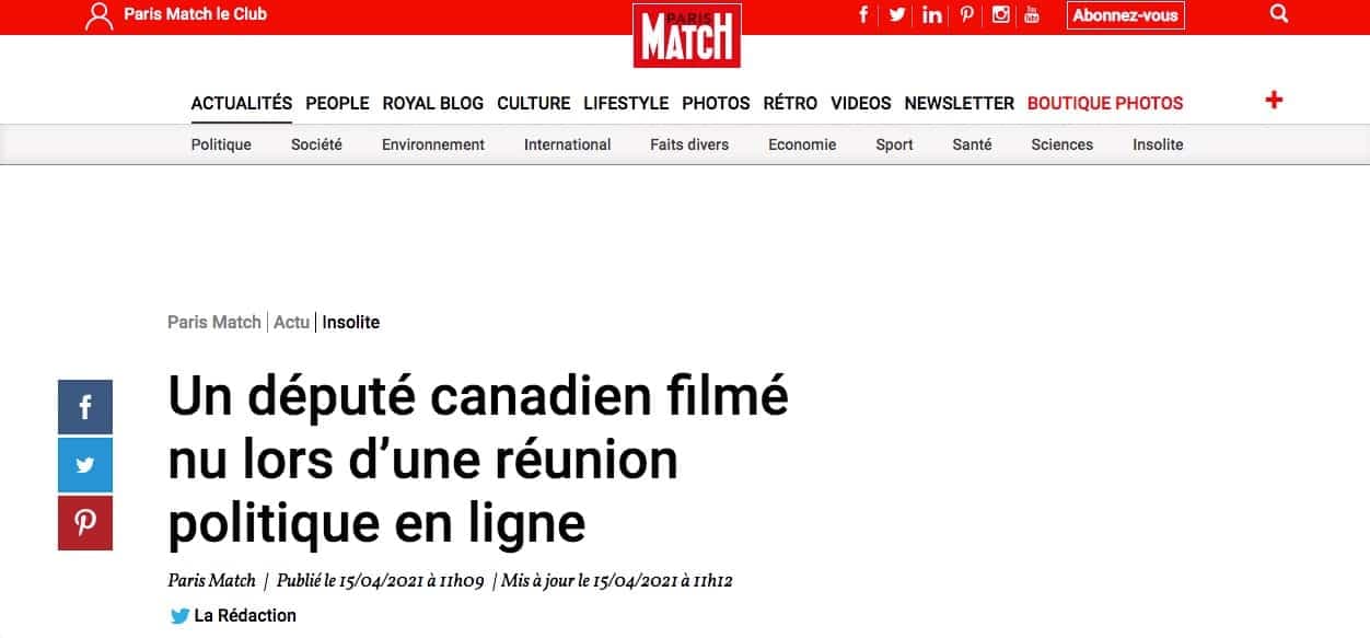 Capture d'écran / parismatch.com