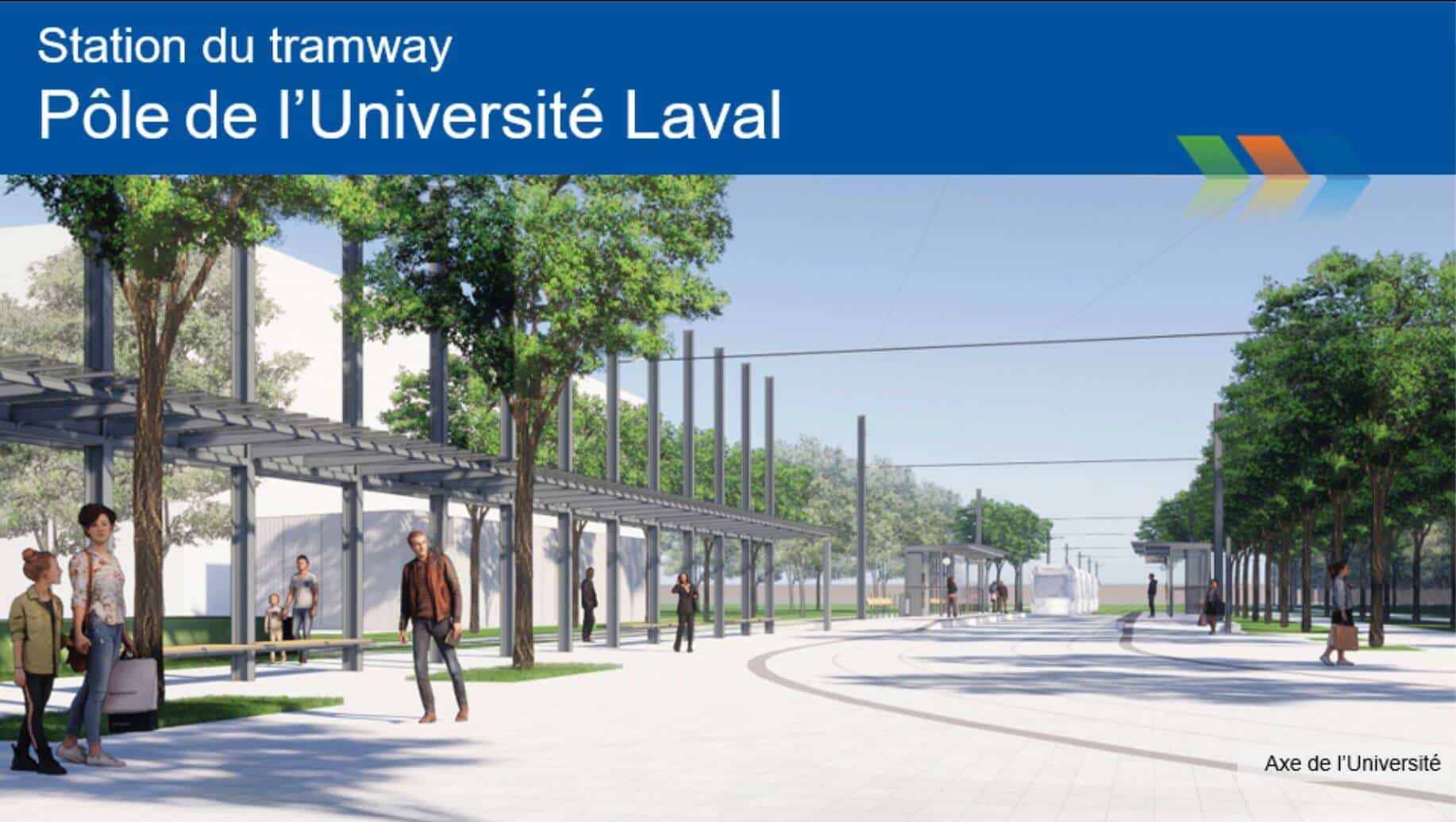Une vue de la station du tramway au Pôle de l’Université Laval.