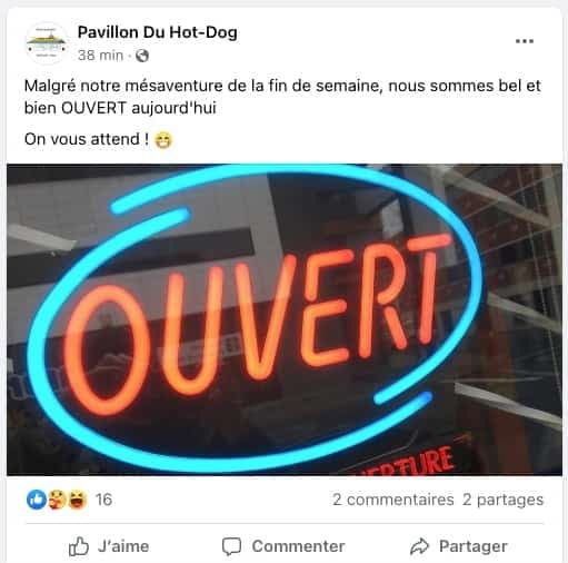 Capture d'écran / Facebook