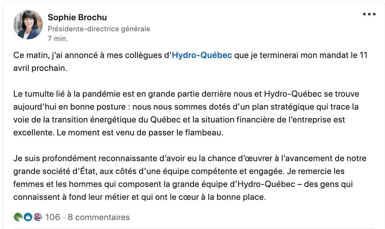 Capture d'écran LinkedIn