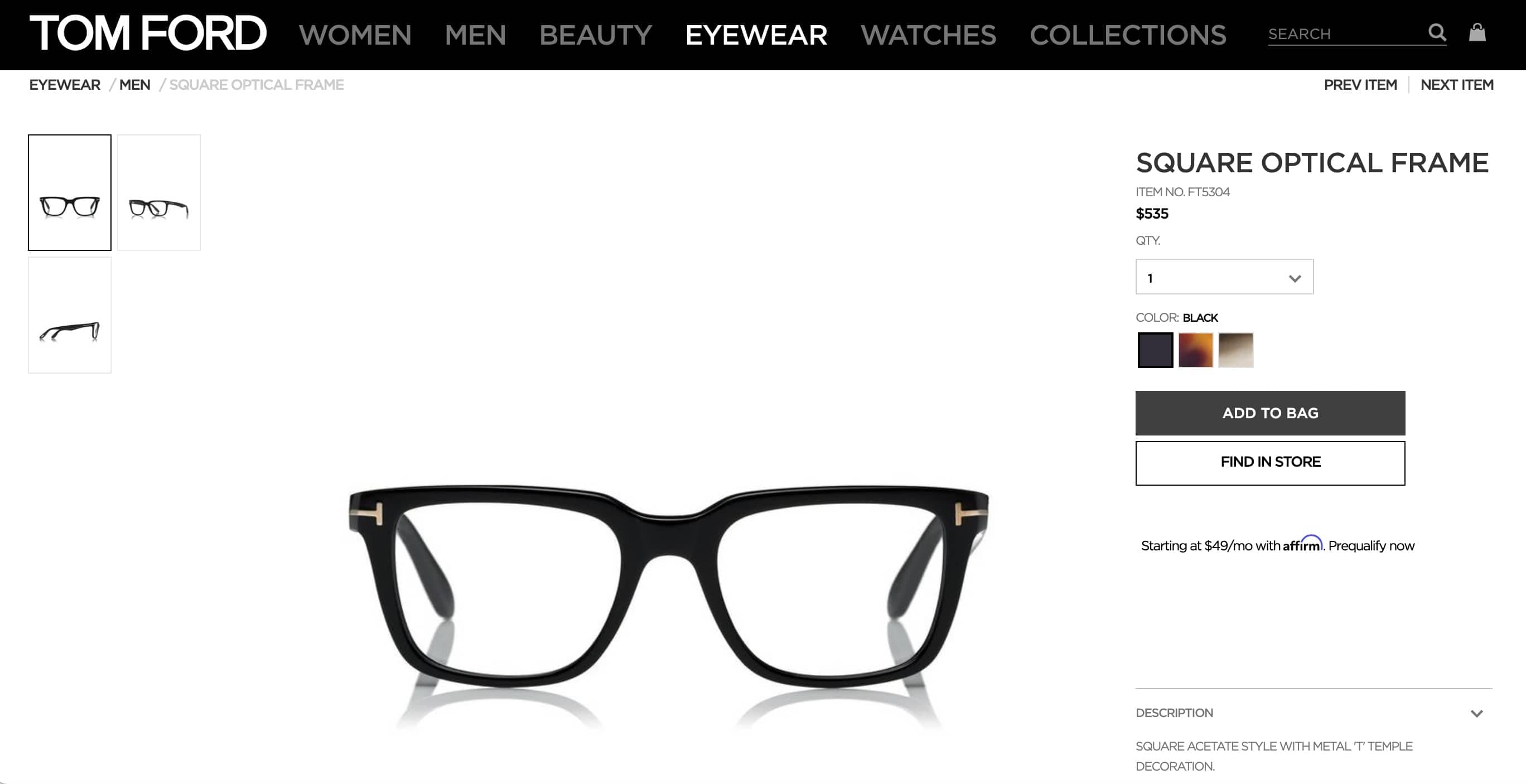 Capture d'écran / tomford.com