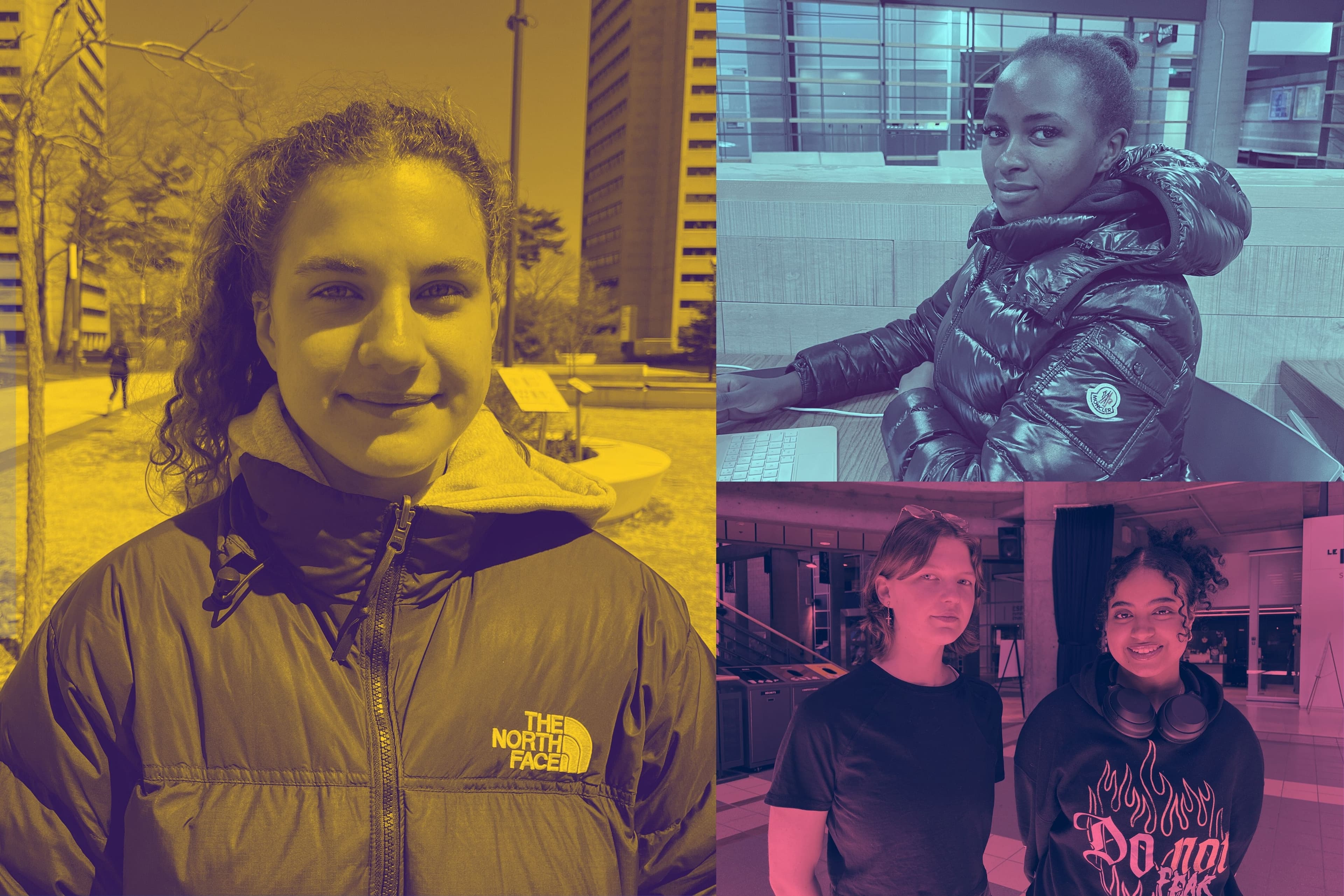 Louise, Ornella, Mélodie et Alae, toutes étudiantes à l'Université Laval.