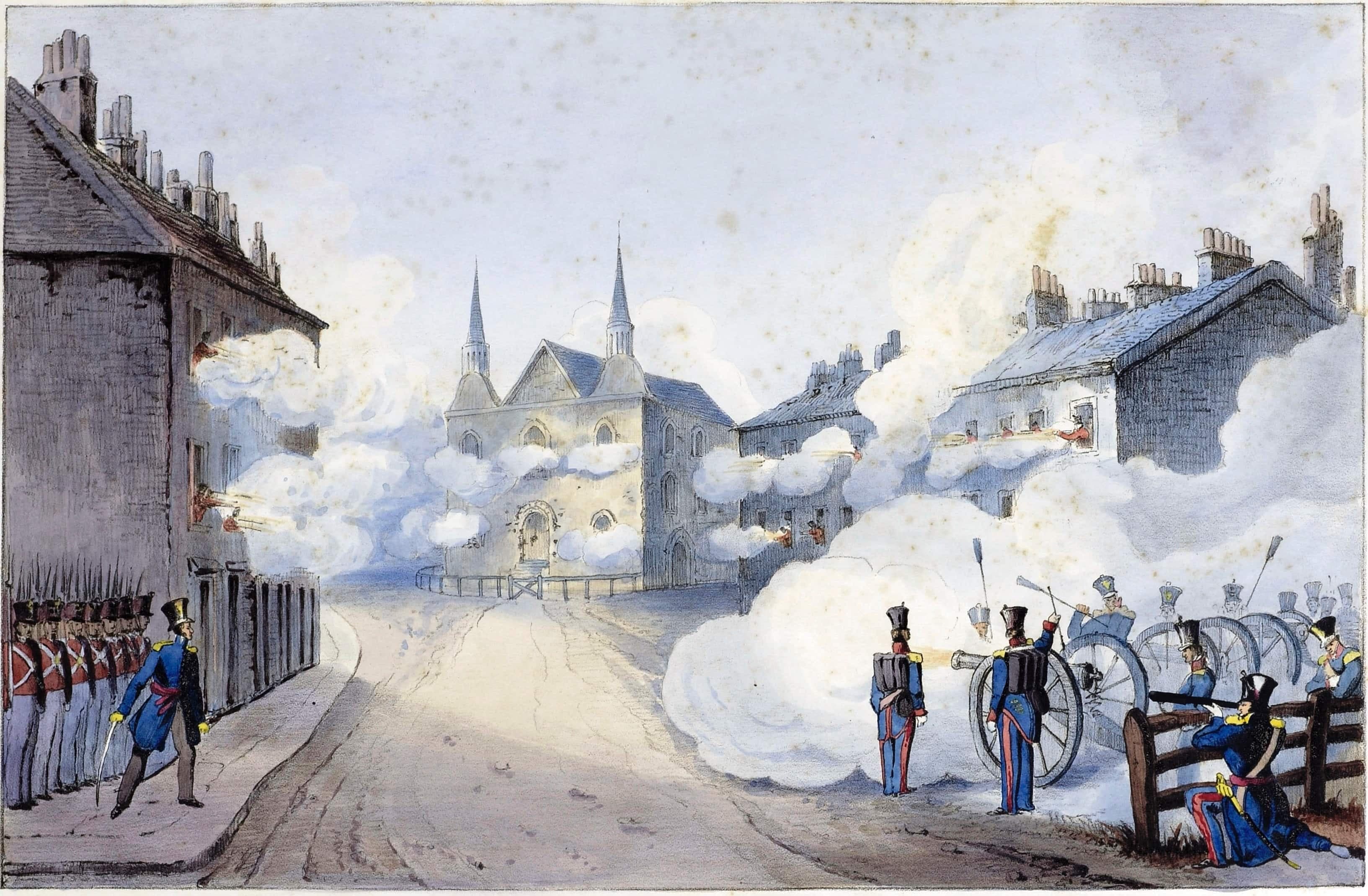 Saint-Eustache lors des soulèvements de 1837-1838. Depuis 1791, les Canadiens, descendants des Français, vivent sous l’Acte constitutionnel au sein du Bas-Canada, où ils sont fortement majoritaires. Malgré cela, la minorité britannique de la colonie détient le pouvoir et des querelles commencent à émerger entre cette minorité et les députés canadiens de l’Assemblée. Ces querelles mèneront progressivement aux soulèvements de 1837-1838.