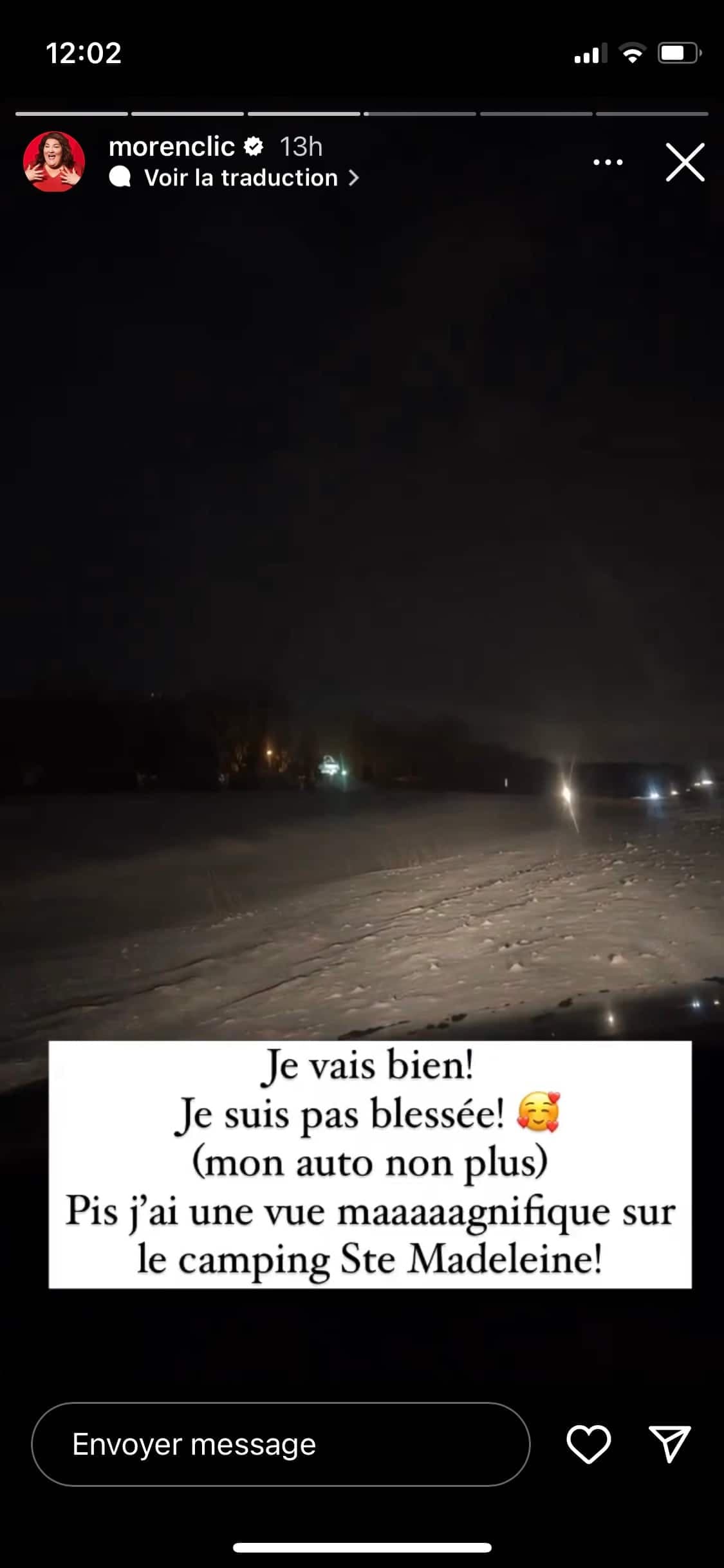 Capture d'écran Christine Morency Instagram