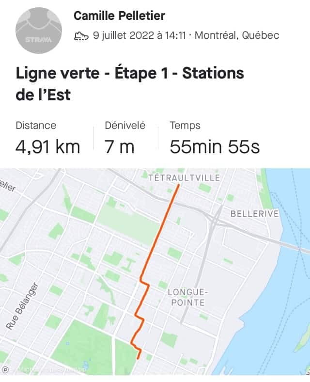 Capture d'écran Strava