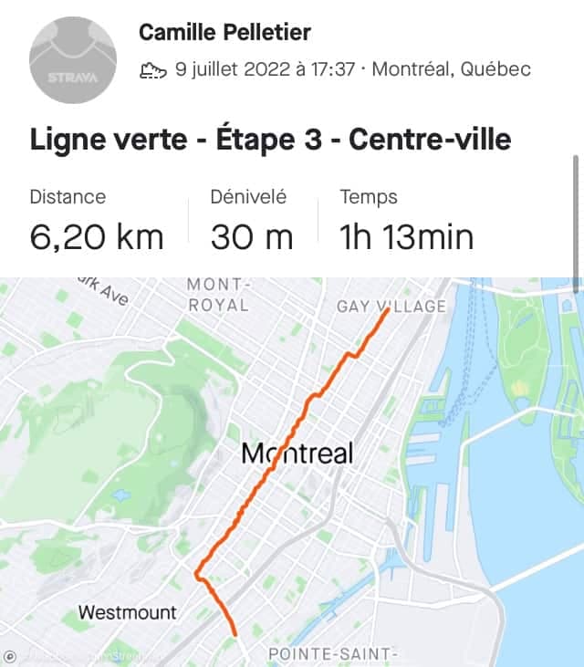 Capture d'écran Strava