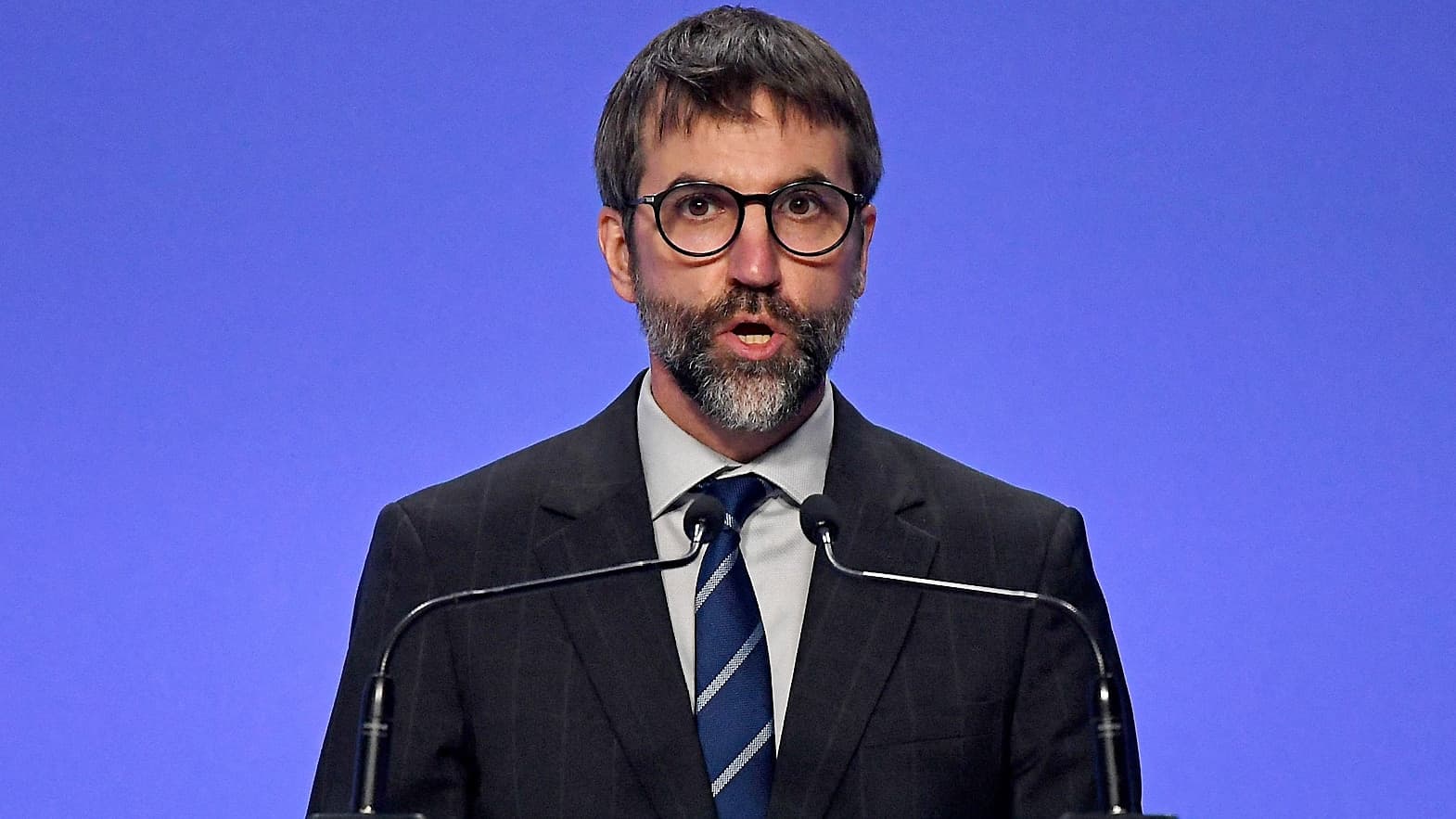 Le ministre de l’Environnement et du Changement climatique, Steven Guilbeault, lors de la COP26 à Glasgow, le 12 novembre.