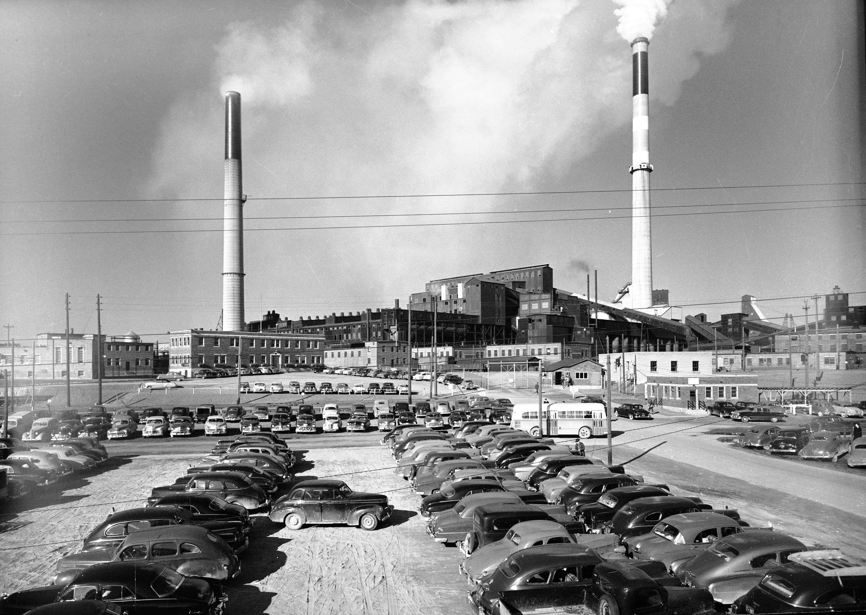 Fonderie Horne à Rouyn-Noranda, vers 1940.