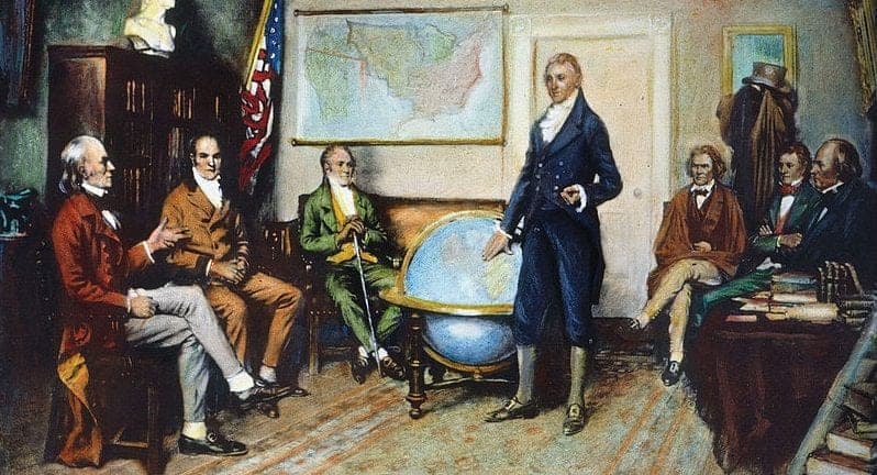 James Monroe s'adresse au Congrès en 1823.