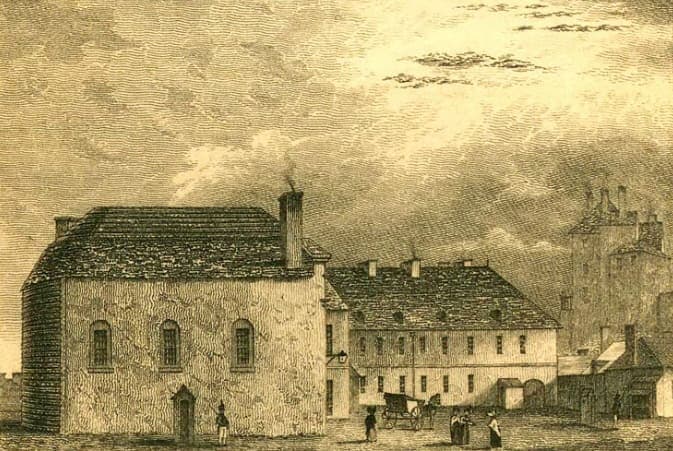 L’édifice qui abrite le parlement en 1792. La province loue le Palais épiscopal de Québec, c’est-à-dire la résidence de l’évêque dans le diocèse de Québec.