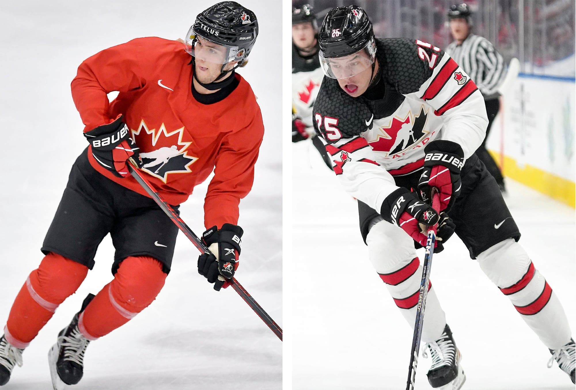 Jumelés au sein du même trio lors de la troisième période de jeudi soir face à la Slovaquie, Joshua Roy (à gauche) et William
Dufour espèrent que l’expérience se poursuivra samedi soir face aux Tchèques au Championnat mondial de hockey junior.