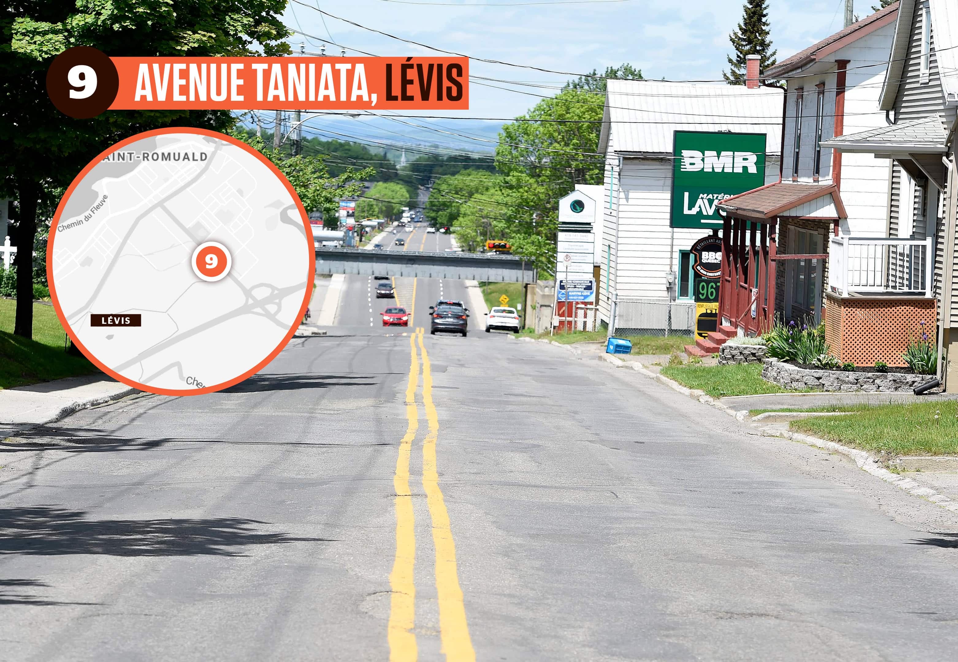 Ex æquo en 9e position, l’avenue Taniata, à Lévis, qui portait le nom de rue Commerciale avant son changement officiel, en 2014.