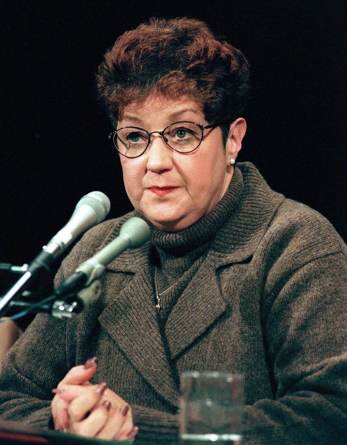 Norma McCorvey en 1998, lors d'audiences sur le 25e anniversaire de Roe contre Wade, à Washington.