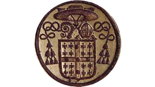 Blason de Mgr François de Laval sur une matrice de sceau datant possiblement de 1658.