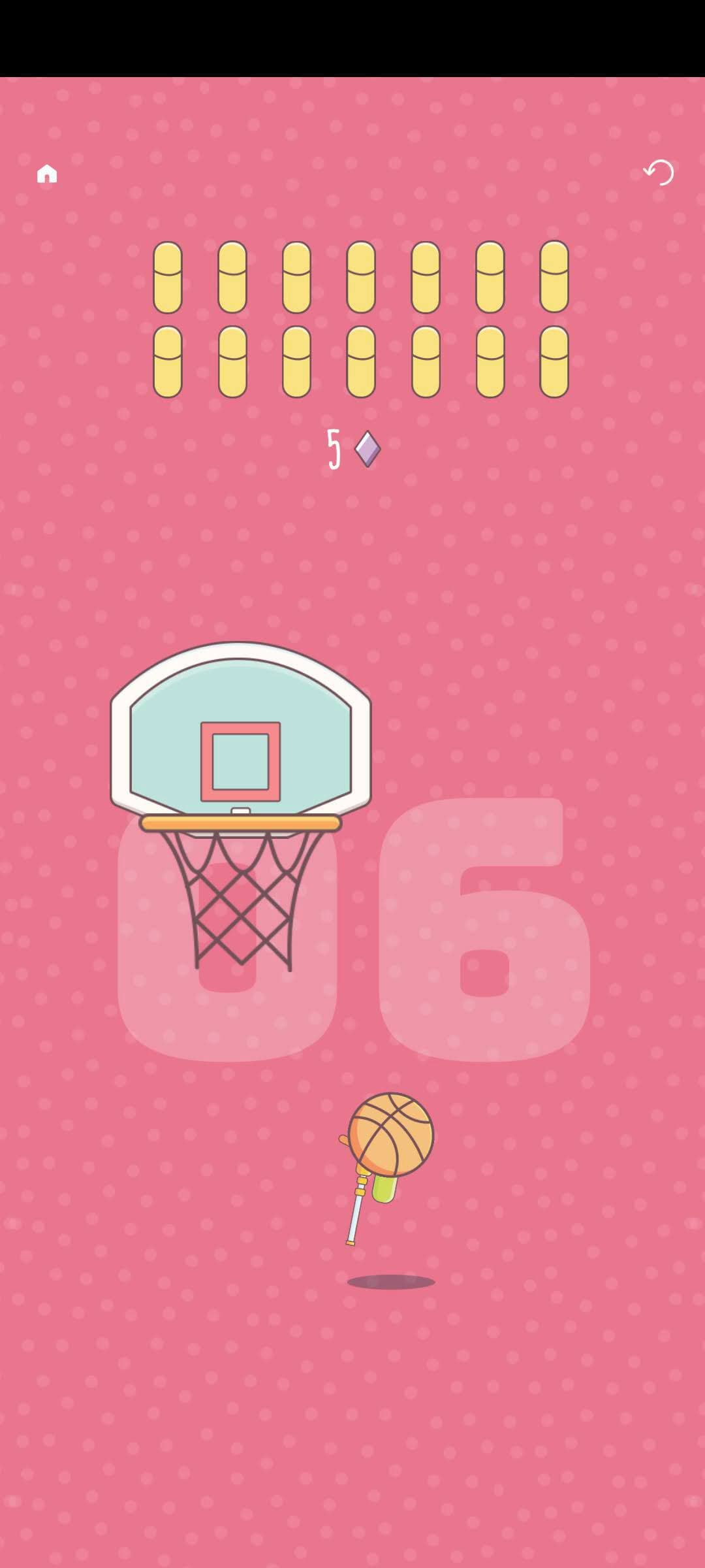 Le jeu mobile Shooting Hoops.