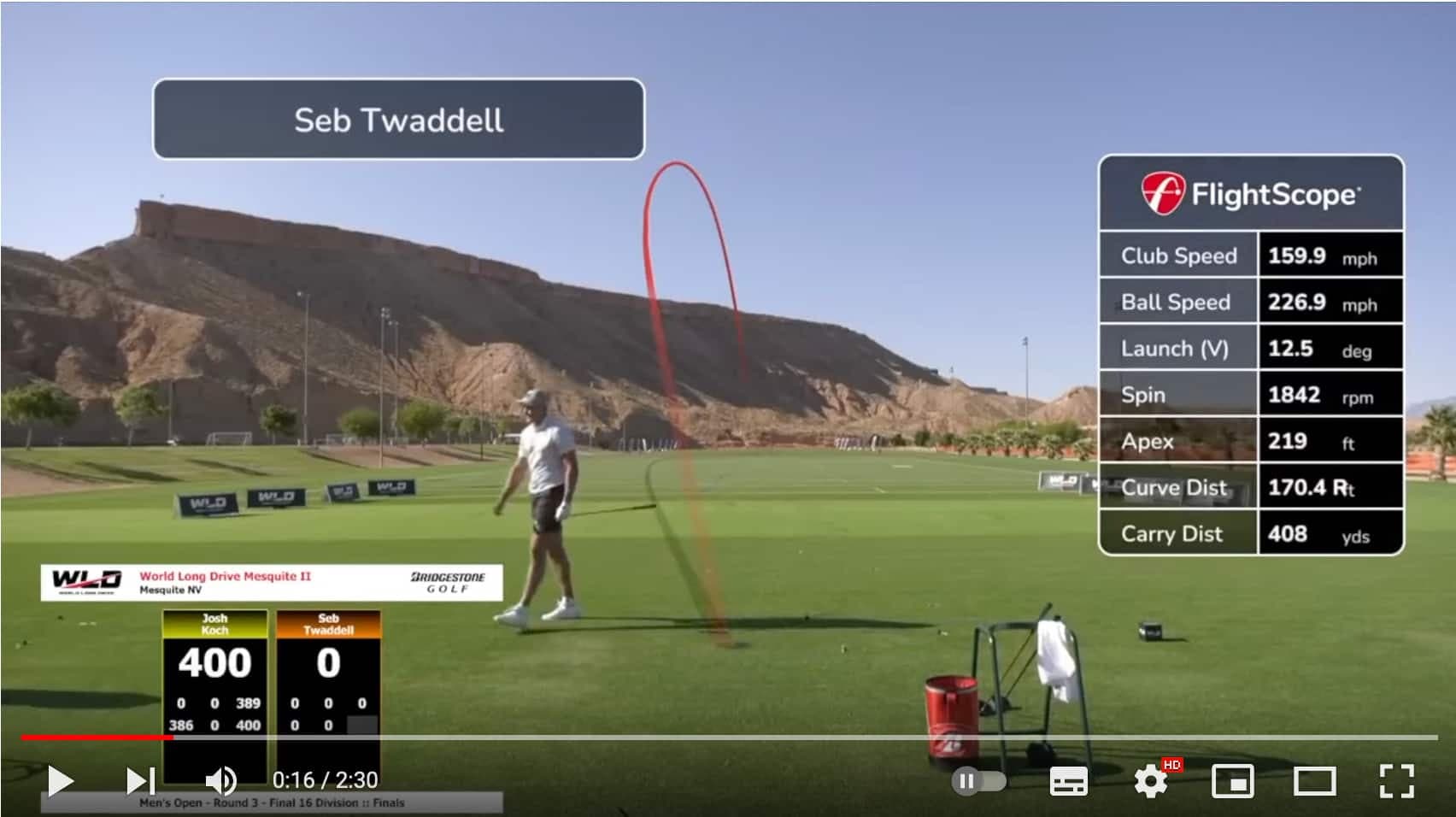 Grâce à la technologie, les golfeurs peuvent consulter toutes les données techniques de leur élan et la trajectoire de leur balle. Les longs cogneurs atteignent des sommets dans la vitesse de la tête de leur bâton à l'impact et de vitesse de balle.