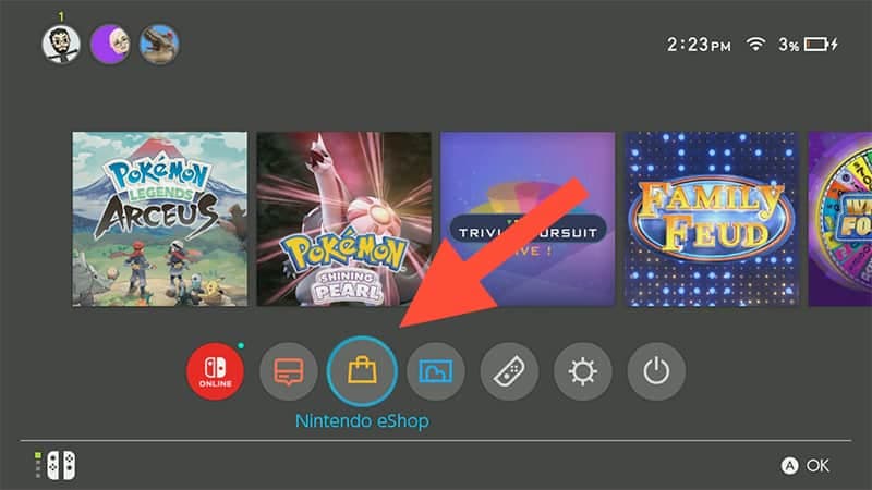Capture d'écran sur Nintendo Switch