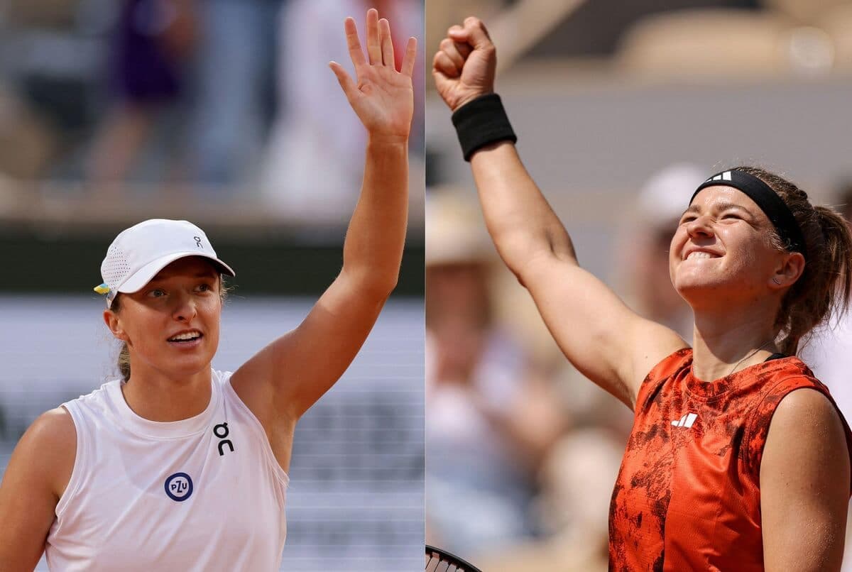 Sur ce montage, on peut voir Iga Swiatek et Karolina Muchova, qui s'affrontera en finale, à Paris.