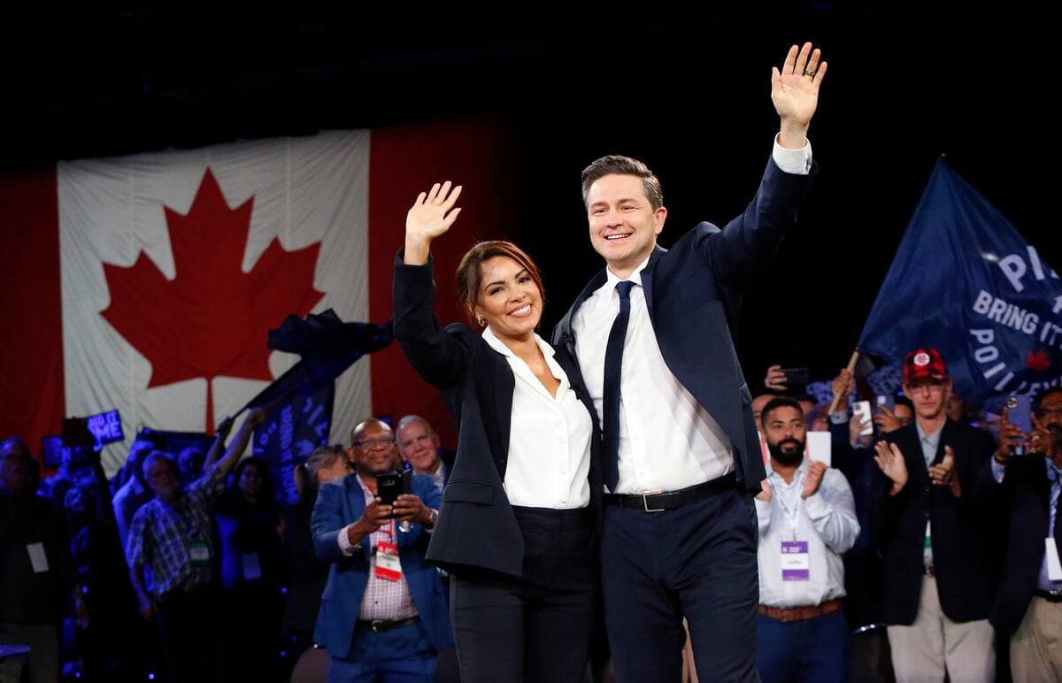 Le chef conservateur Pierre Poilievre et sa femme Anaida