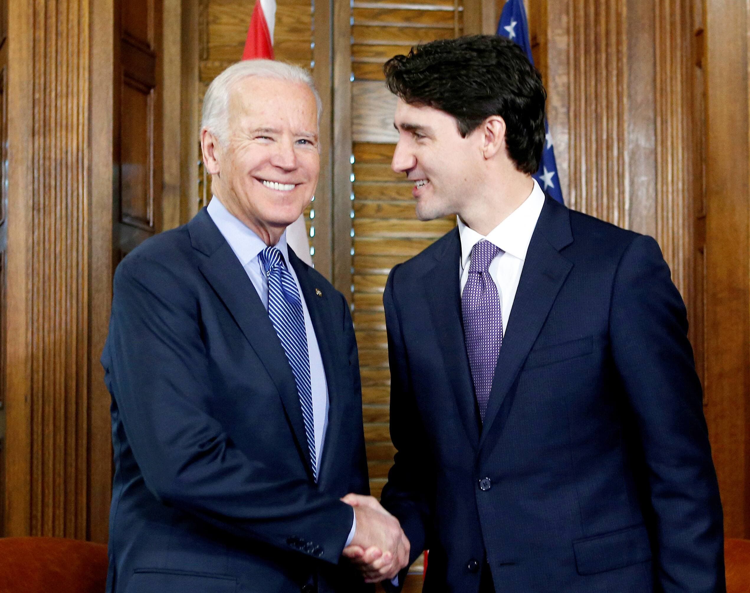Le vice-président américain, Joe Biden, et le premier ministre du Canada, Justin Trudeau, lors d’une rencontre à Ottawa en 2016.