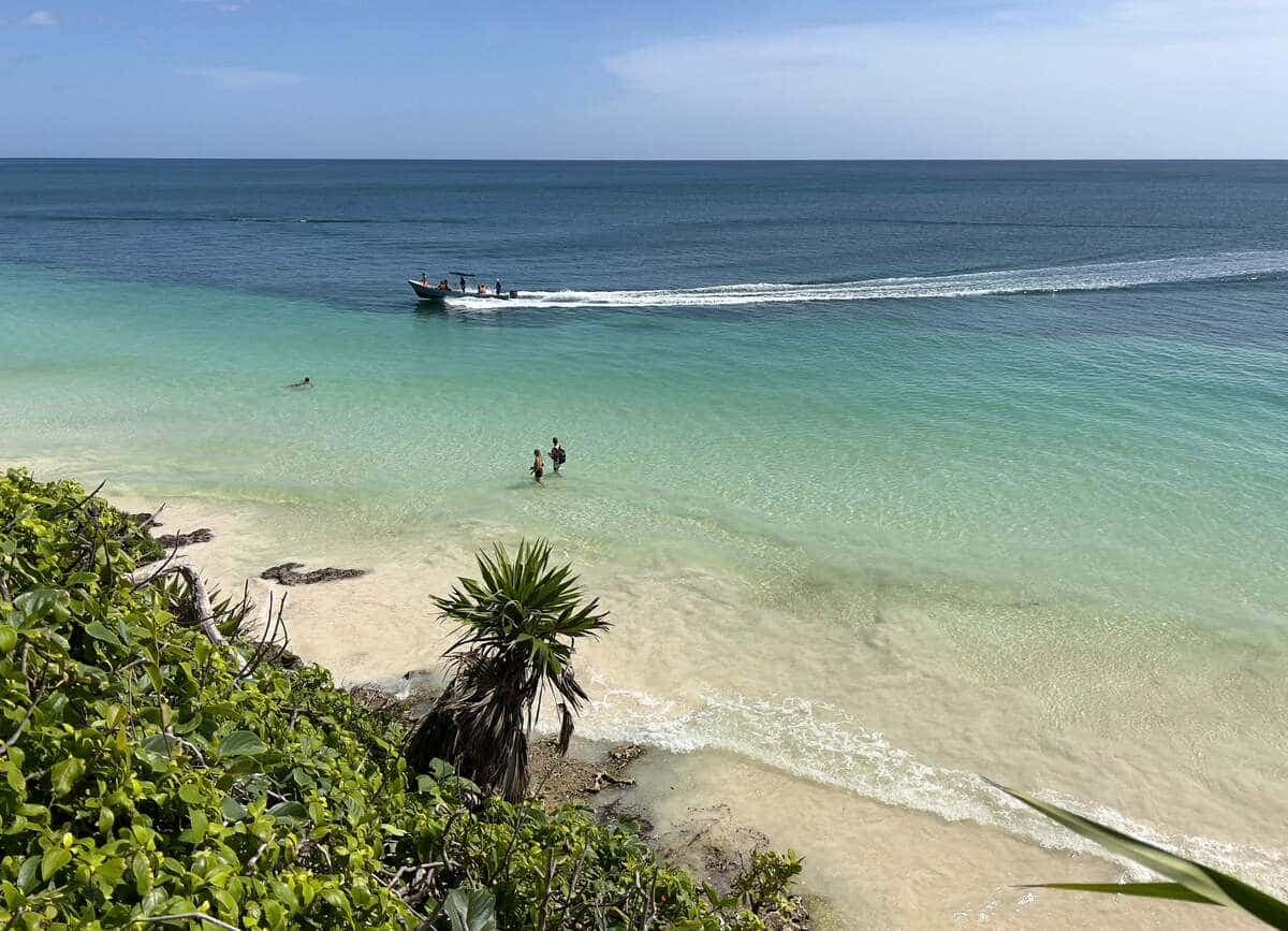 Photo prise sur une plage dans la région de Tulum.